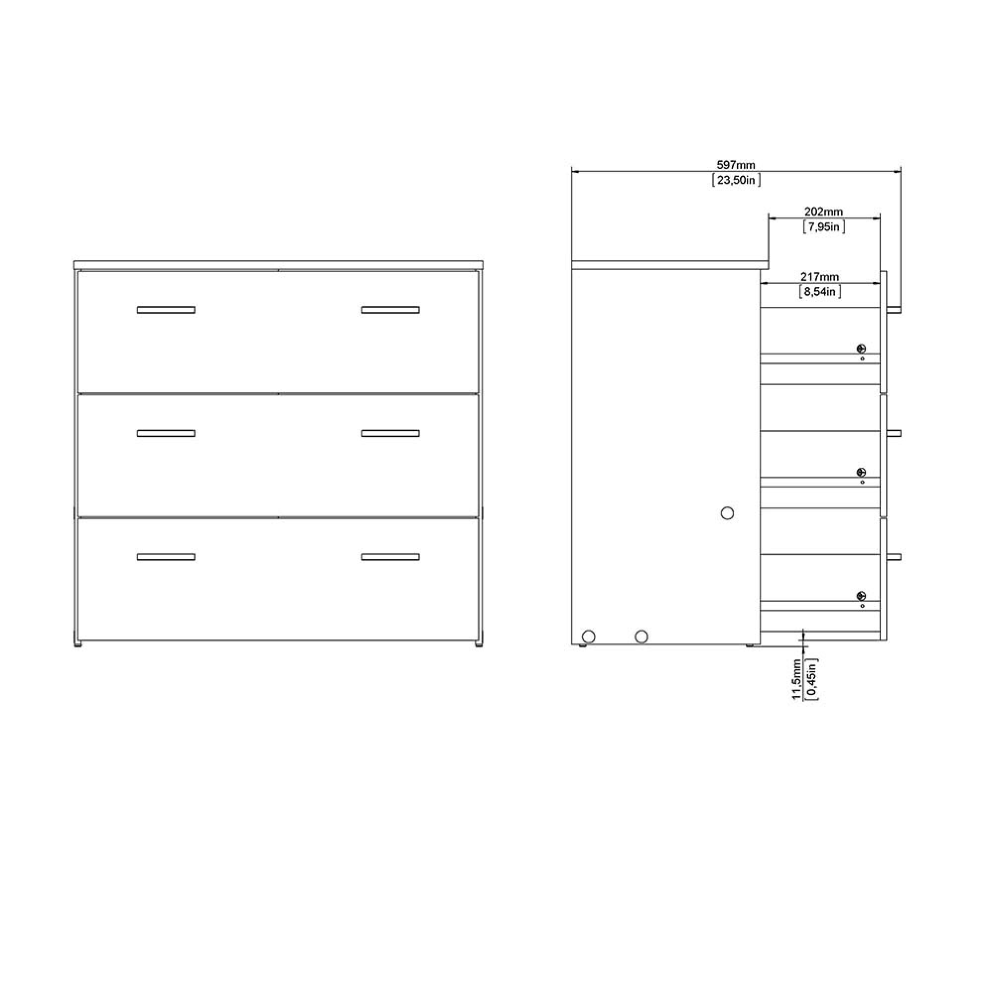 Space Chest - 3 Drawer - Small - White