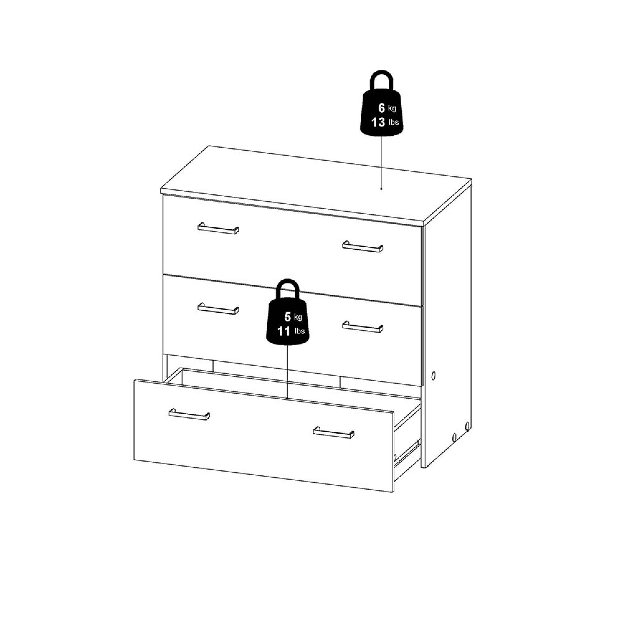 Space Chest - 3 Drawer - Small - White