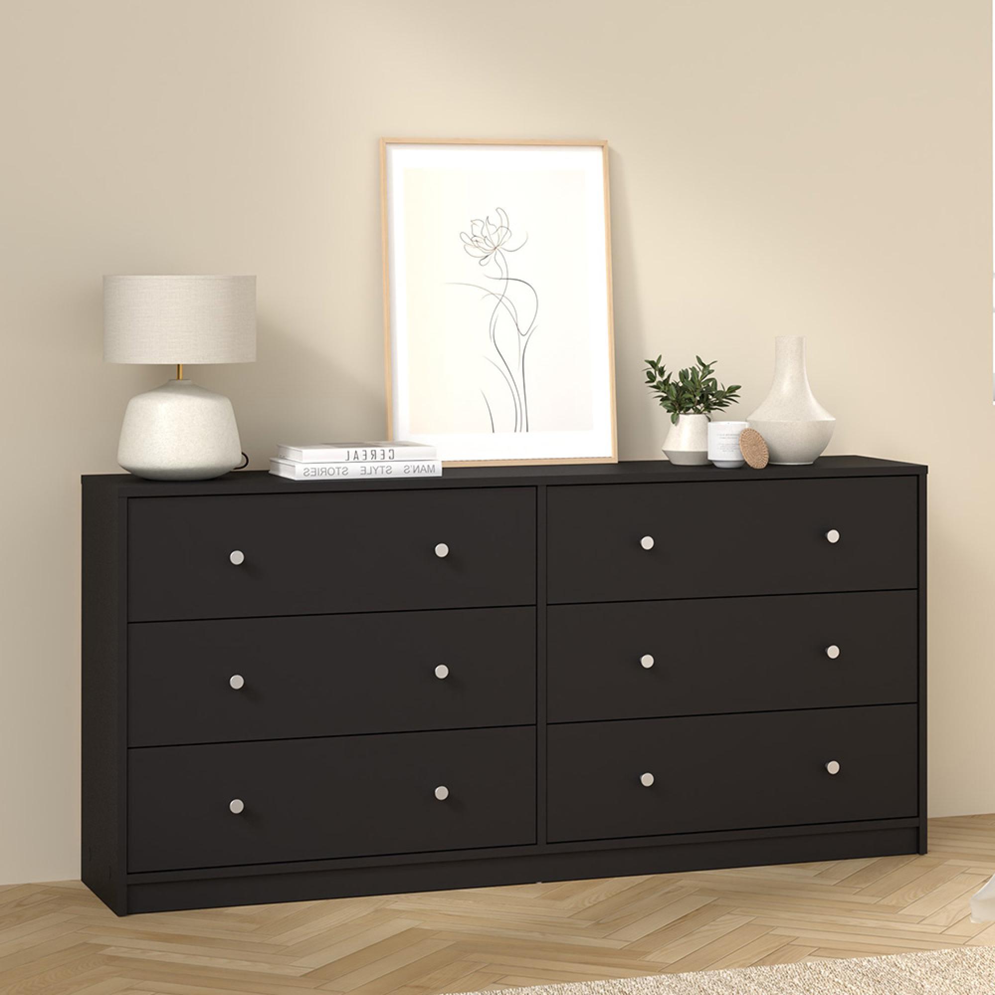 May Chest - 6 Drawer - Wide - Black
