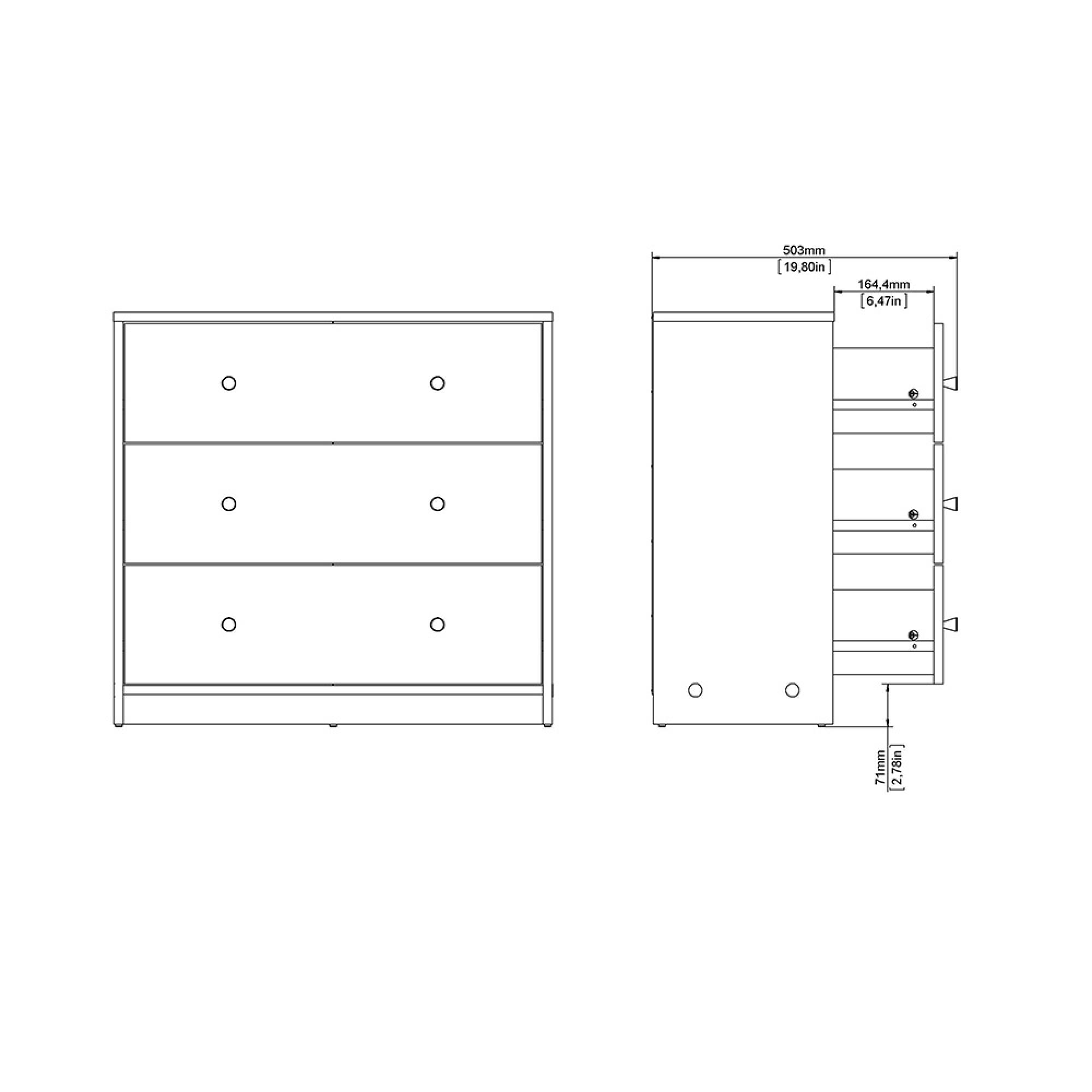 May Chest - 3 Drawer - Small - Black