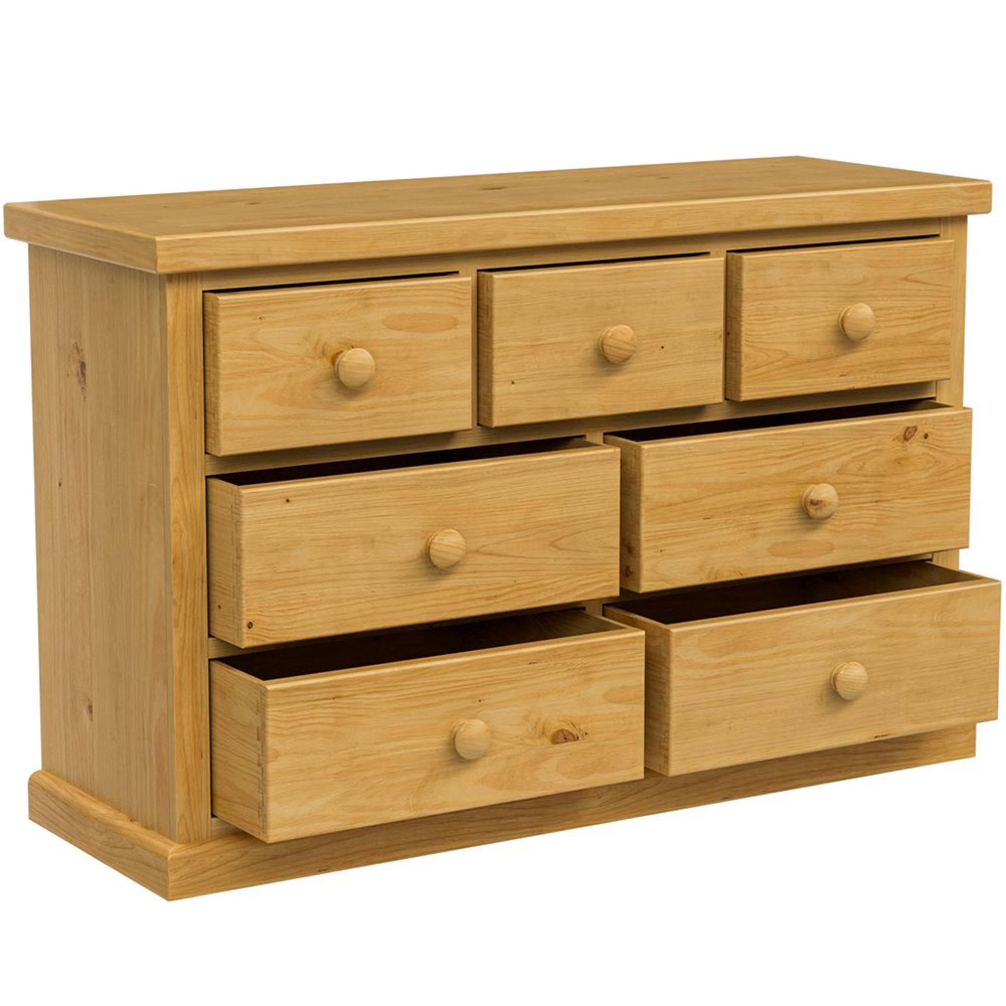 Churchill Waxed Pine 4+3 Drawer Wide Chest
