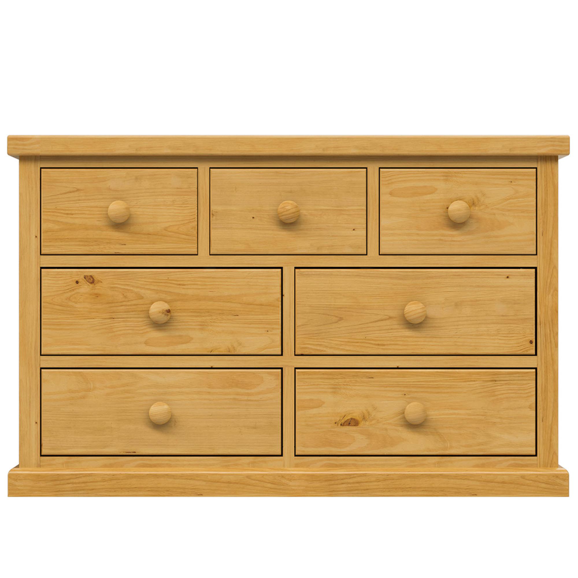 Churchill Waxed Pine 4+3 Drawer Wide Chest