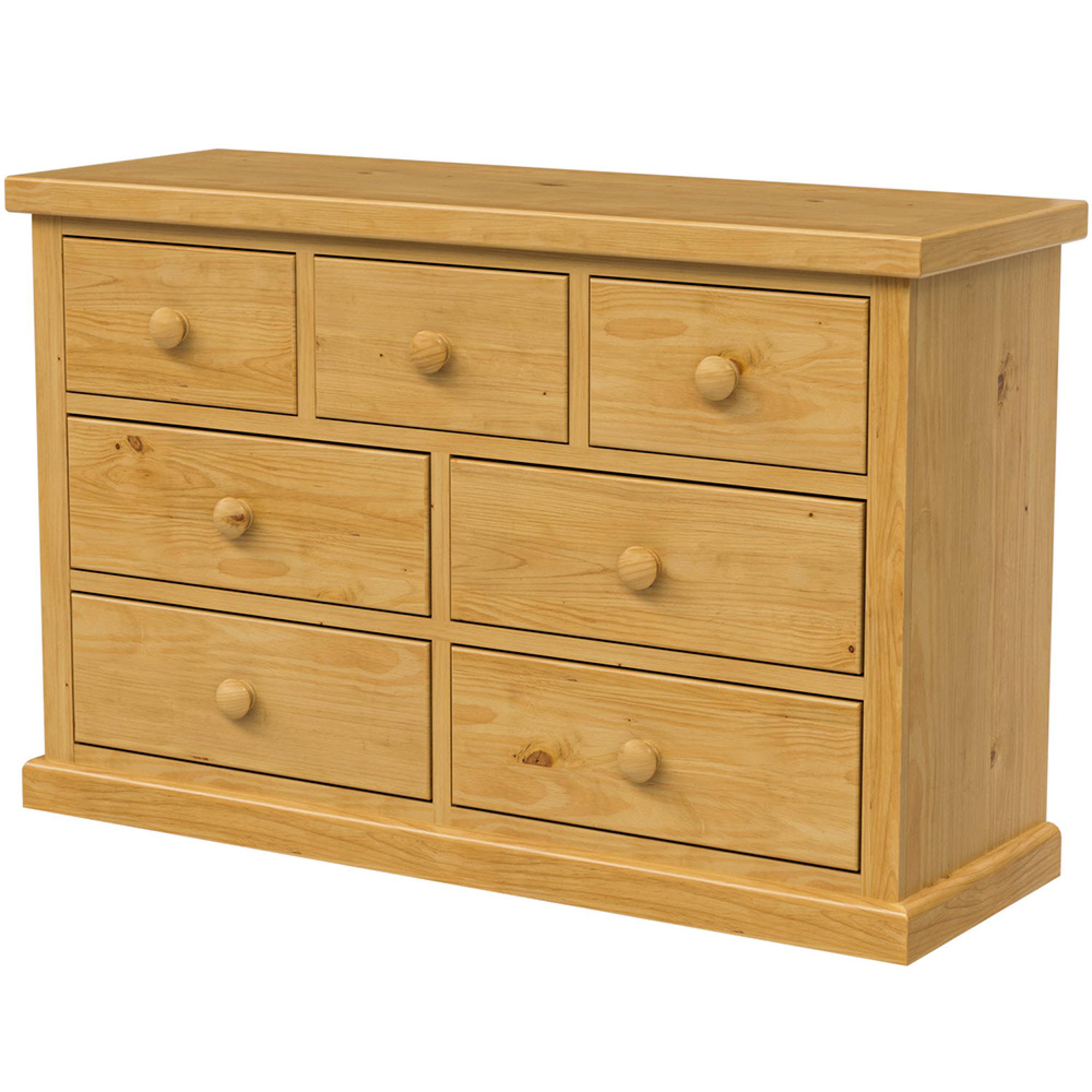 Churchill Waxed Pine 4+3 Drawer Wide Chest