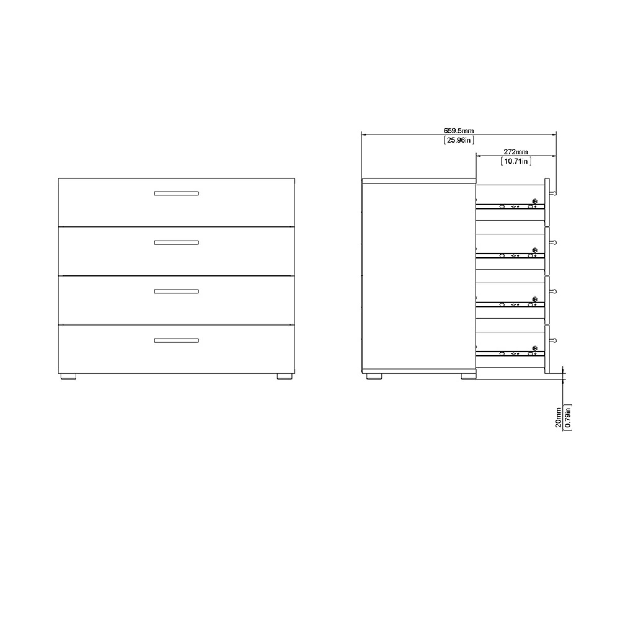 Pepe Chest - 4 Drawer - White