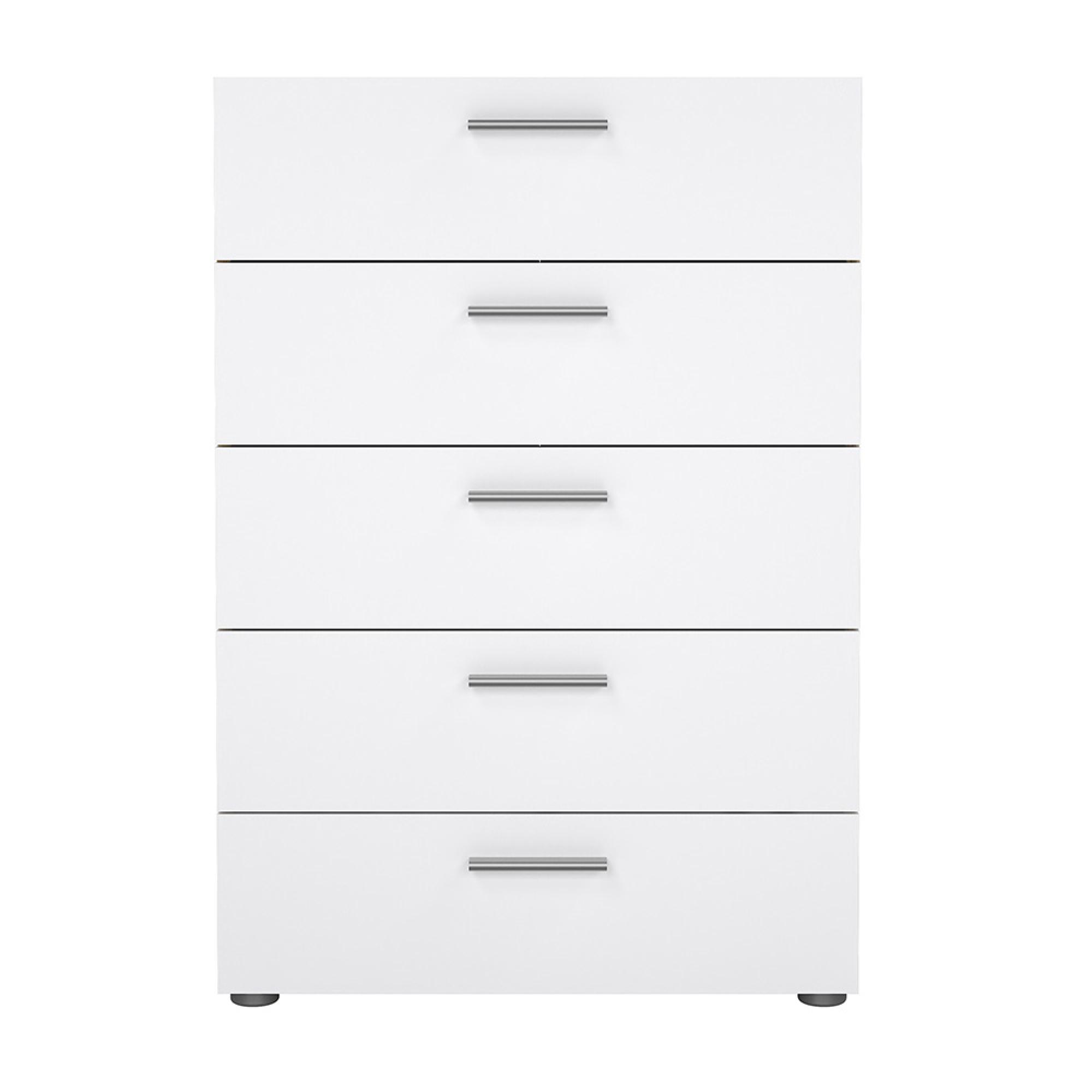 Pepe Chest - 5 Drawer - Oak and White Gloss