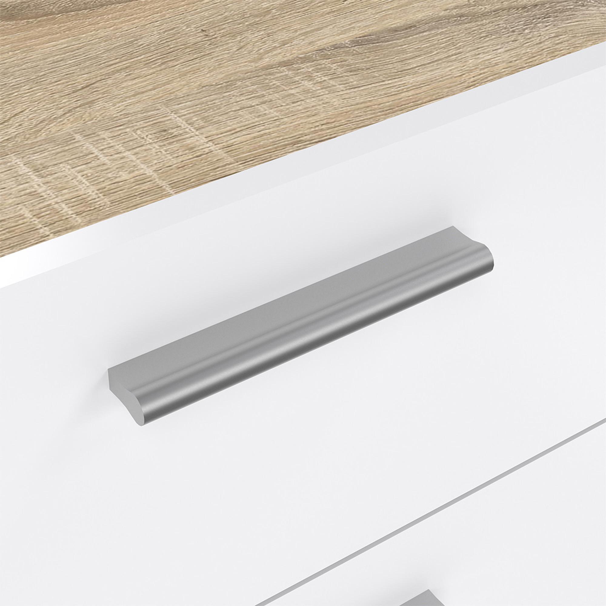 Pepe Chest - 5 Drawer - Oak and White Gloss