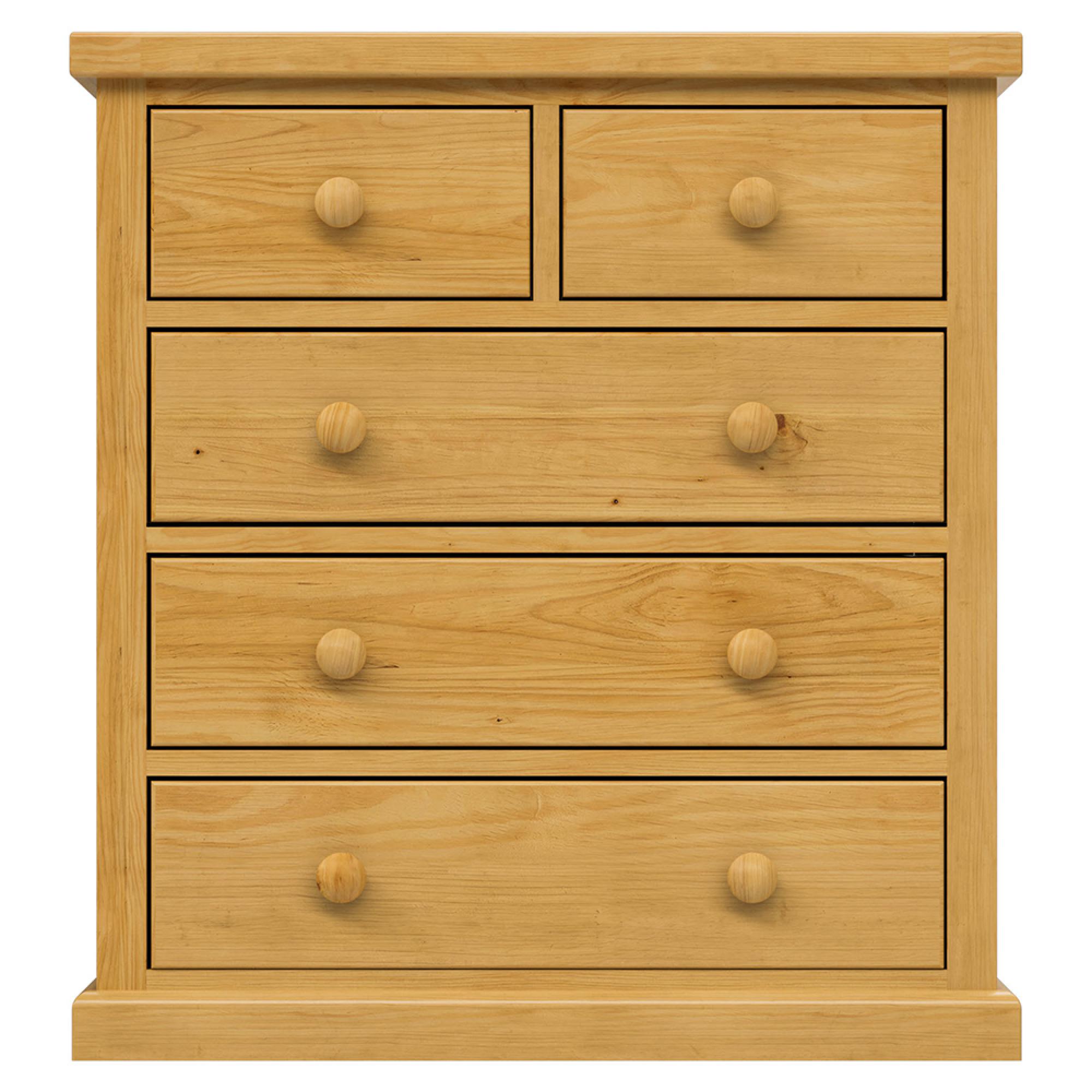 Churchill Chest - 2+3 Drawer - Waxed Pine