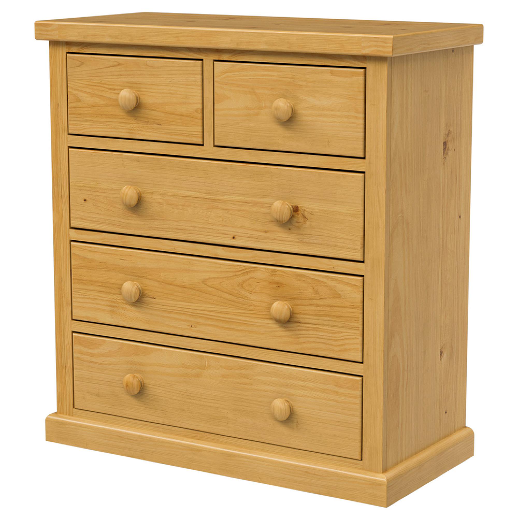 Churchill Chest - 2+3 Drawer - Waxed Pine