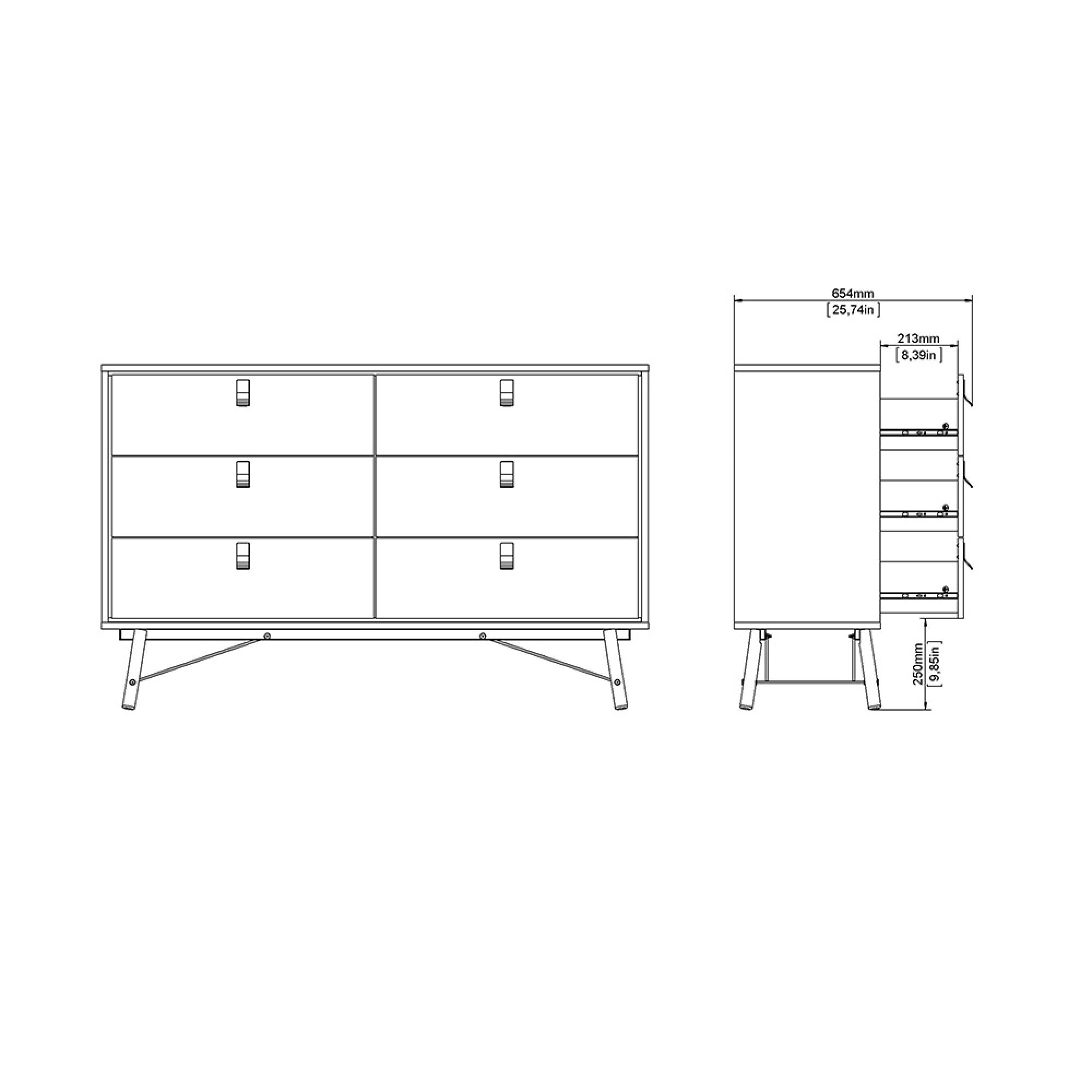 Ry Chest - 6 Drawer - Wide - Black