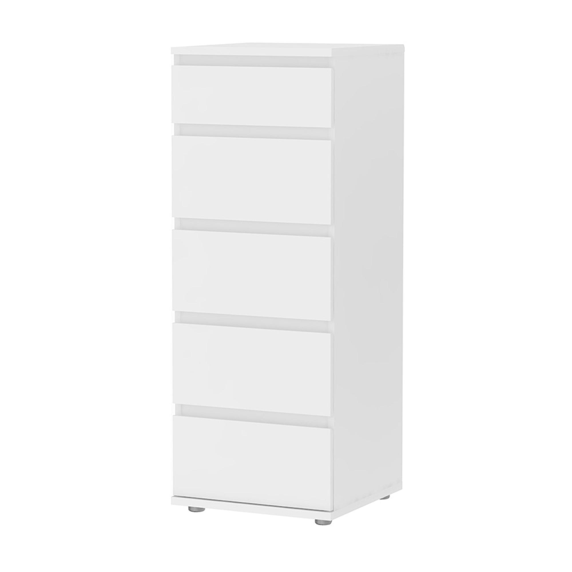 Nova Chest - 5 Drawer - Narrow - White