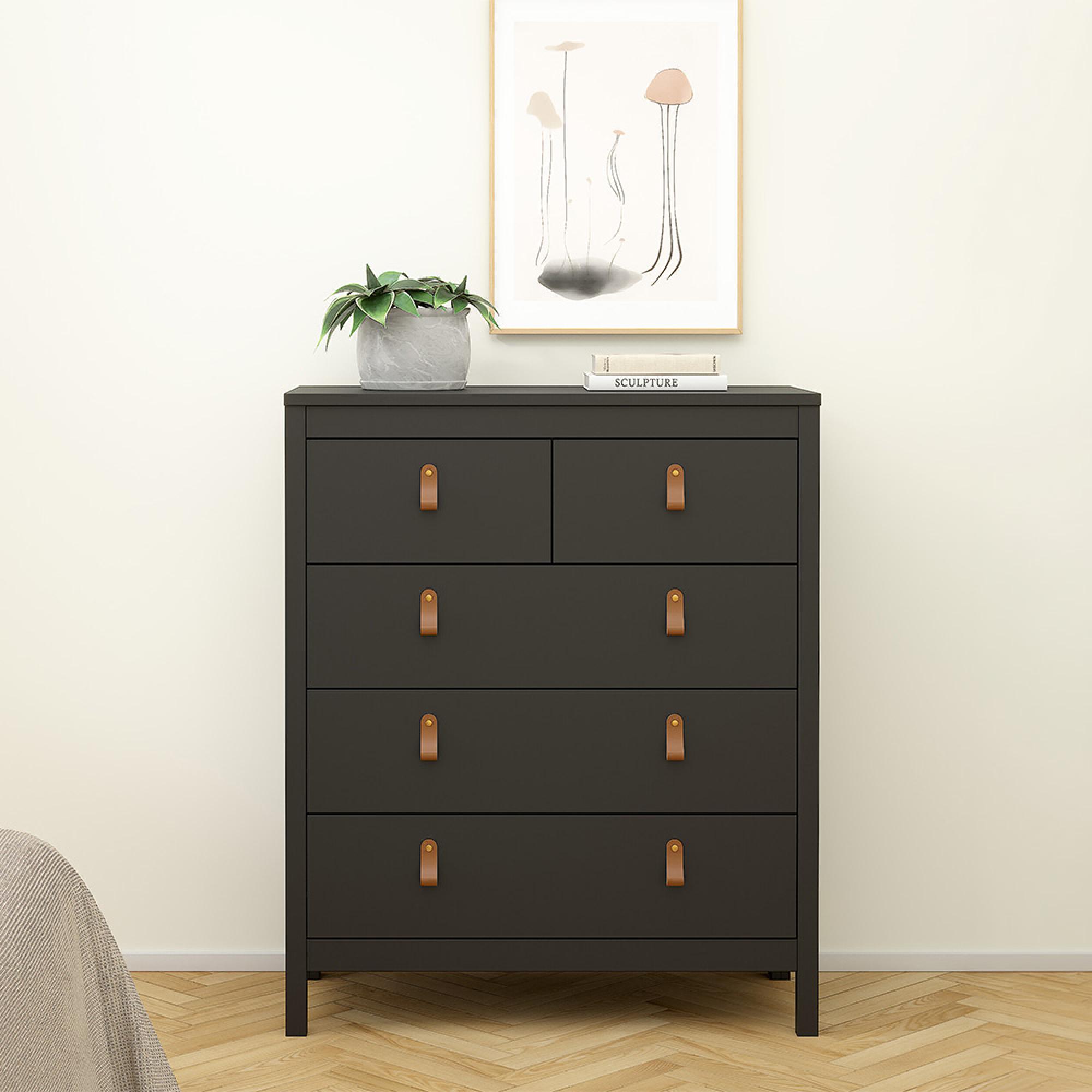 Barcelona Chest - 3+2 Drawer - Black