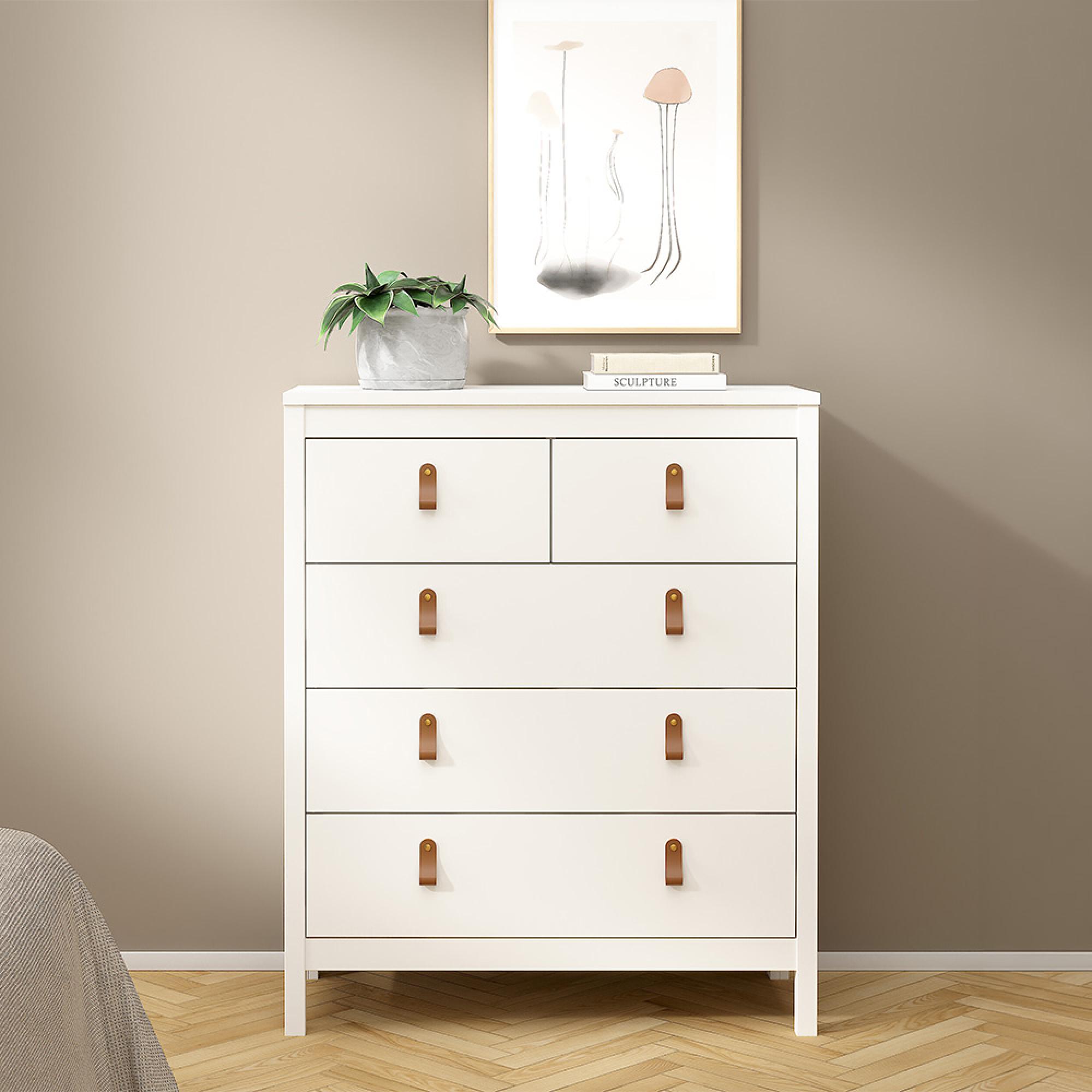 Barcelona Chest - 3+2 Drawer - White