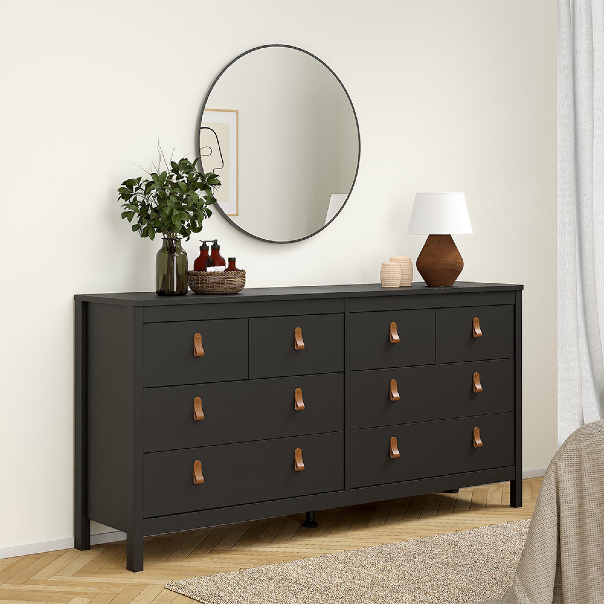Barcelona Dresser - 8 Drawer - Wide - Black