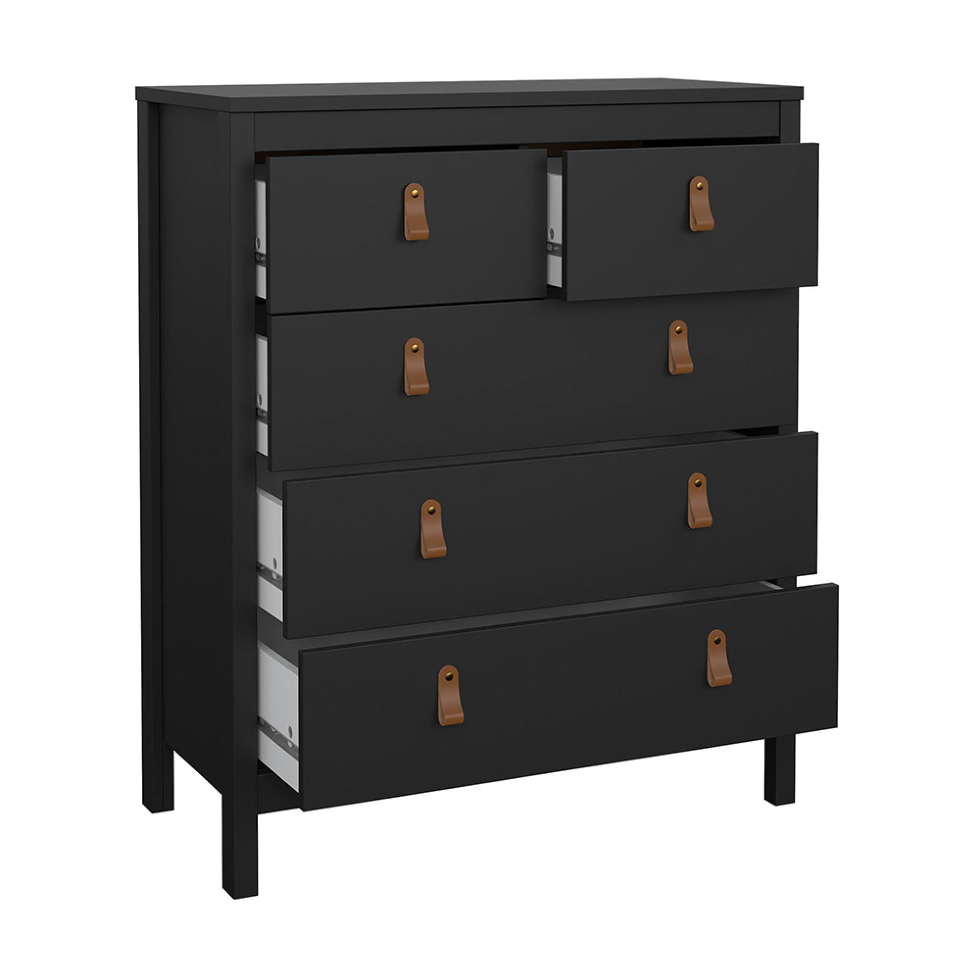 Barcelona Chest - 3+2 Drawer - Black