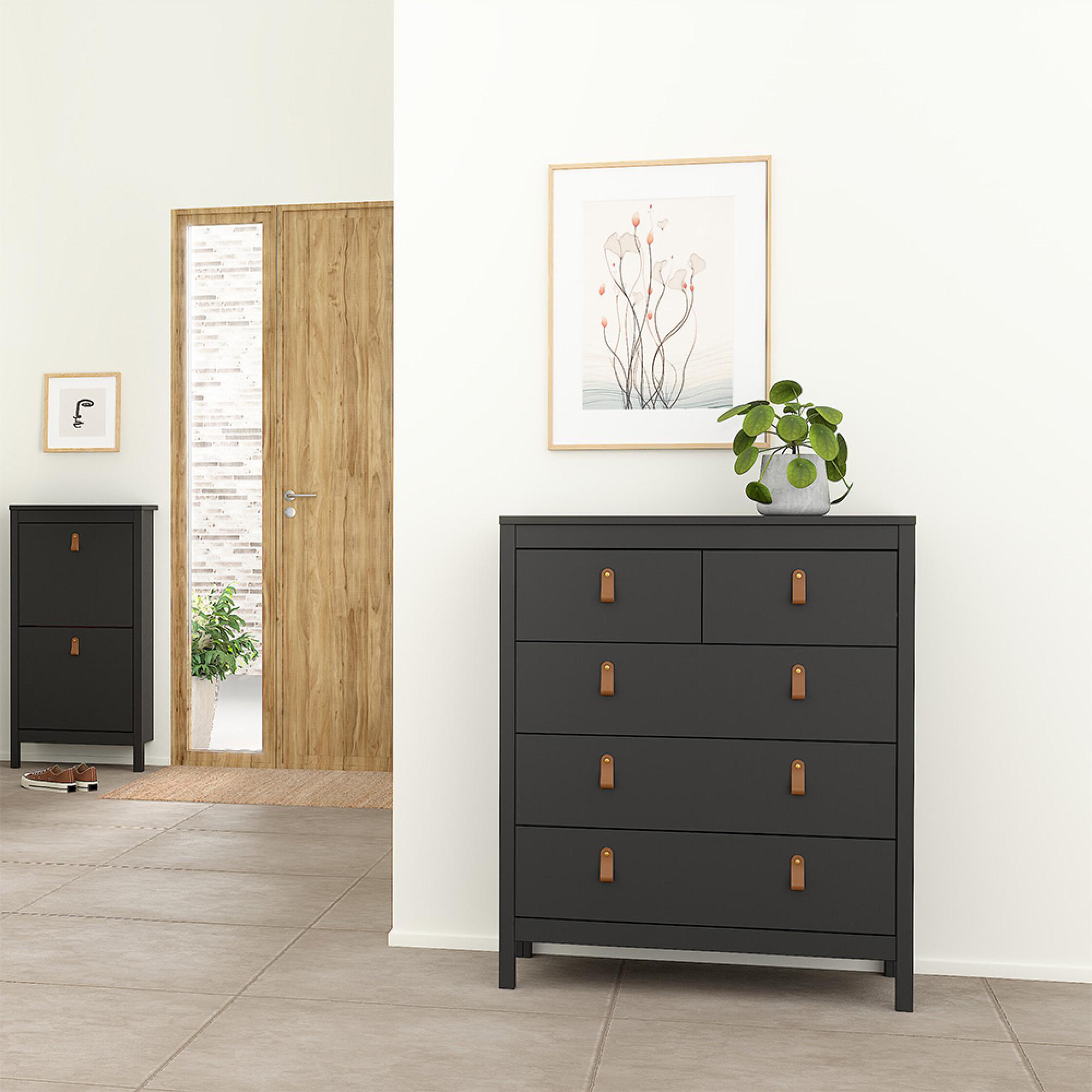 Barcelona Chest - 3+2 Drawer - Black
