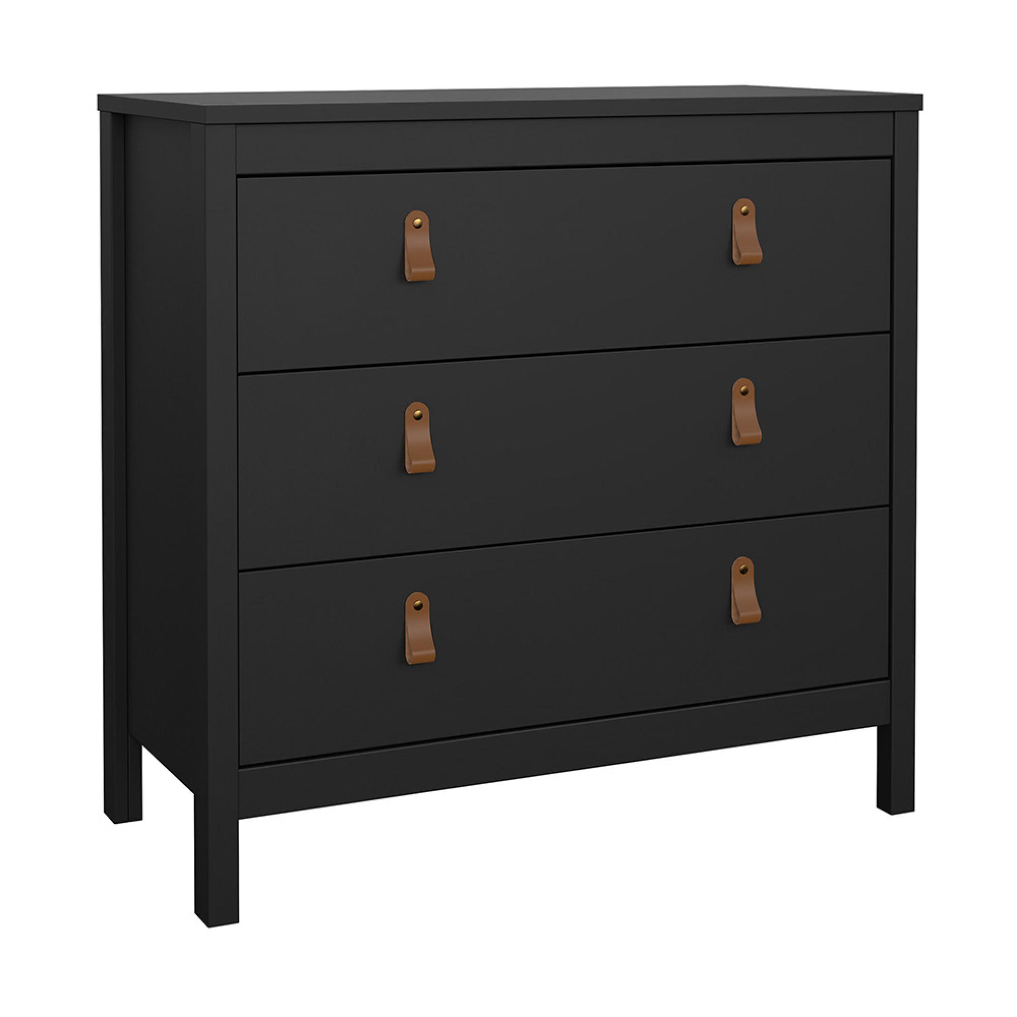 Barcelona Chest - 3 Drawer - Small - Black