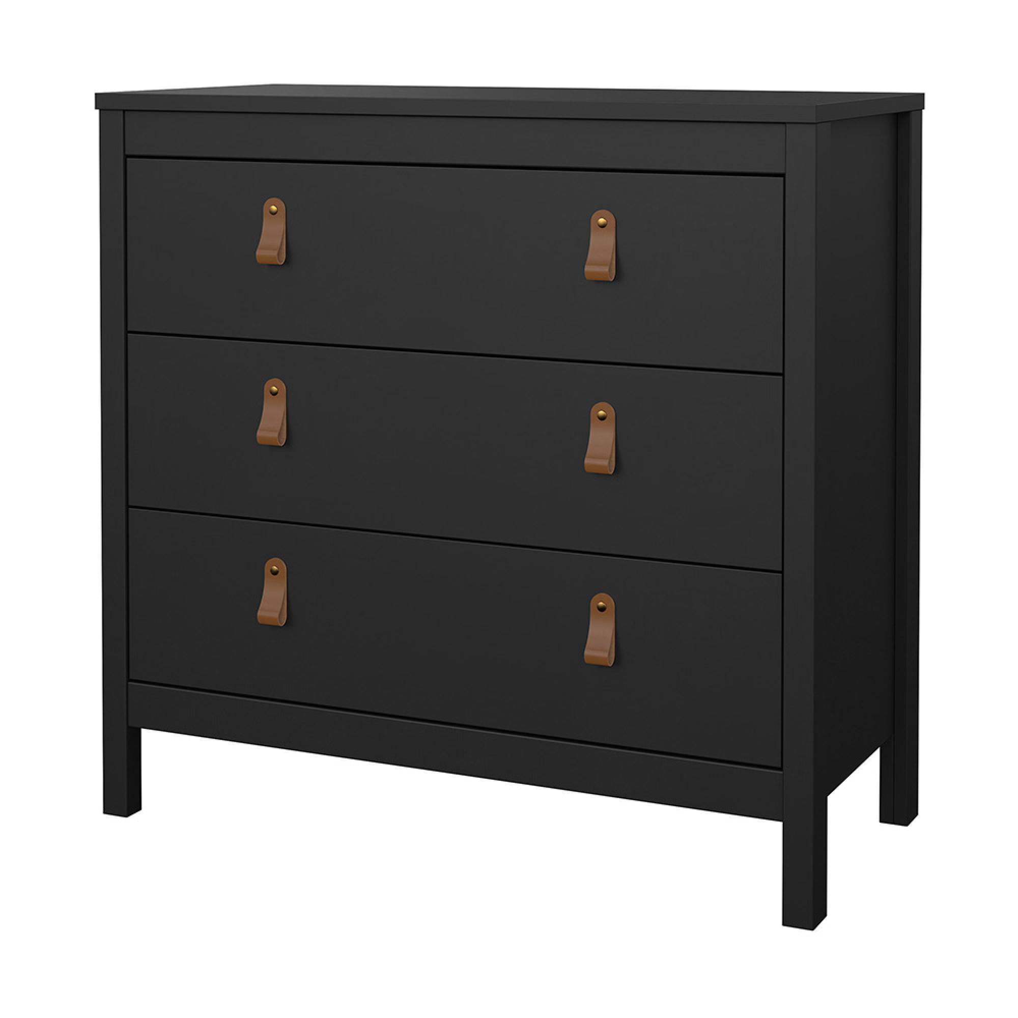 Barcelona Chest - 3 Drawer - Small - Black