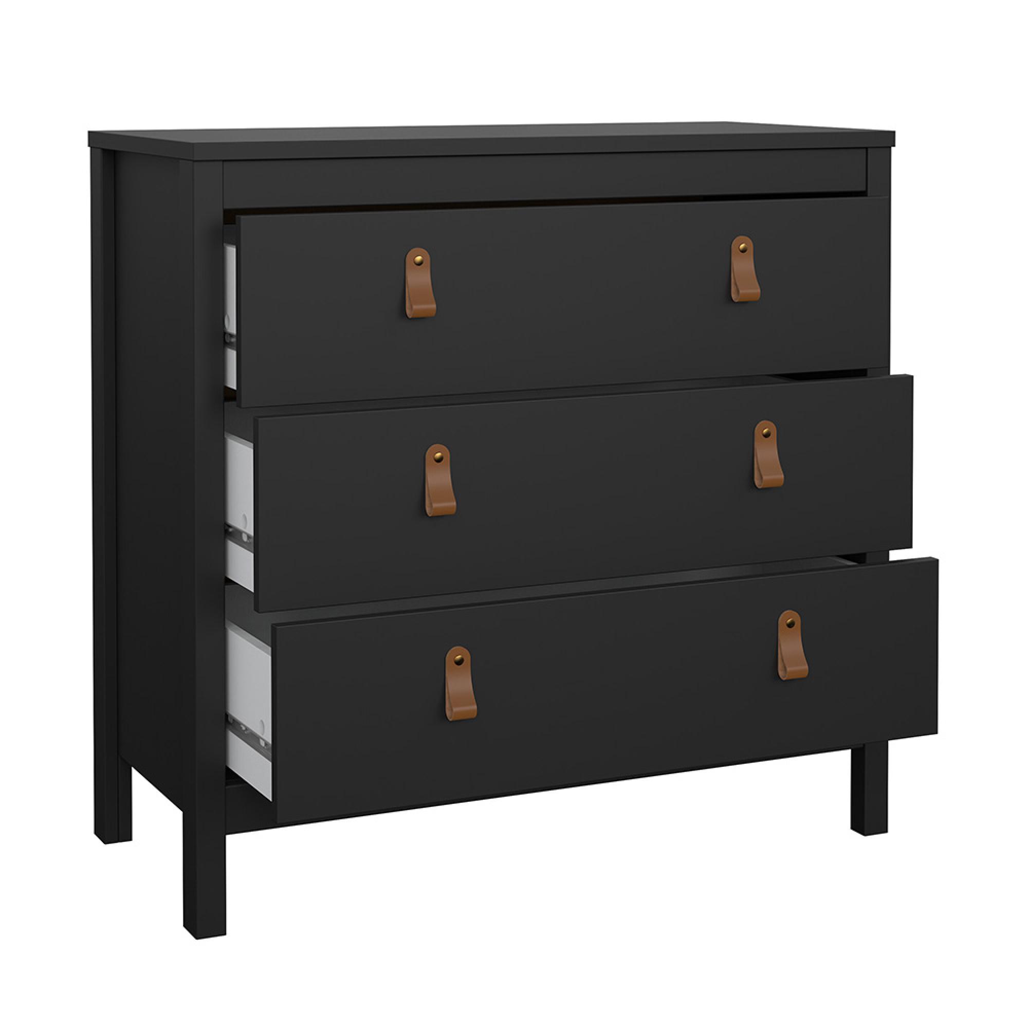 Barcelona Chest - 3 Drawer - Small - Black