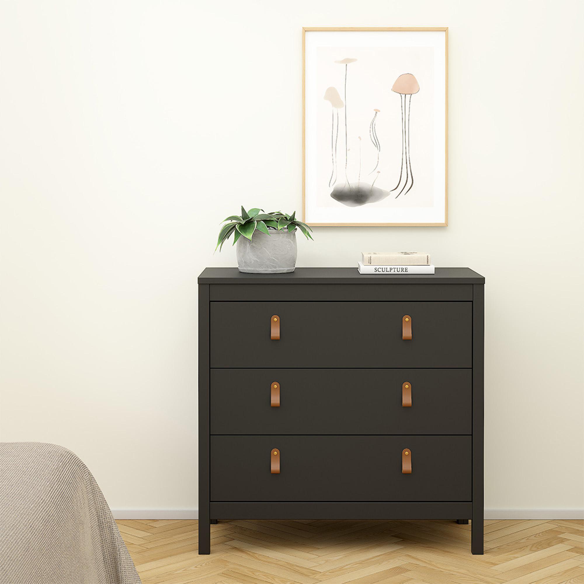 Barcelona Chest - 3 Drawer - Small - Black