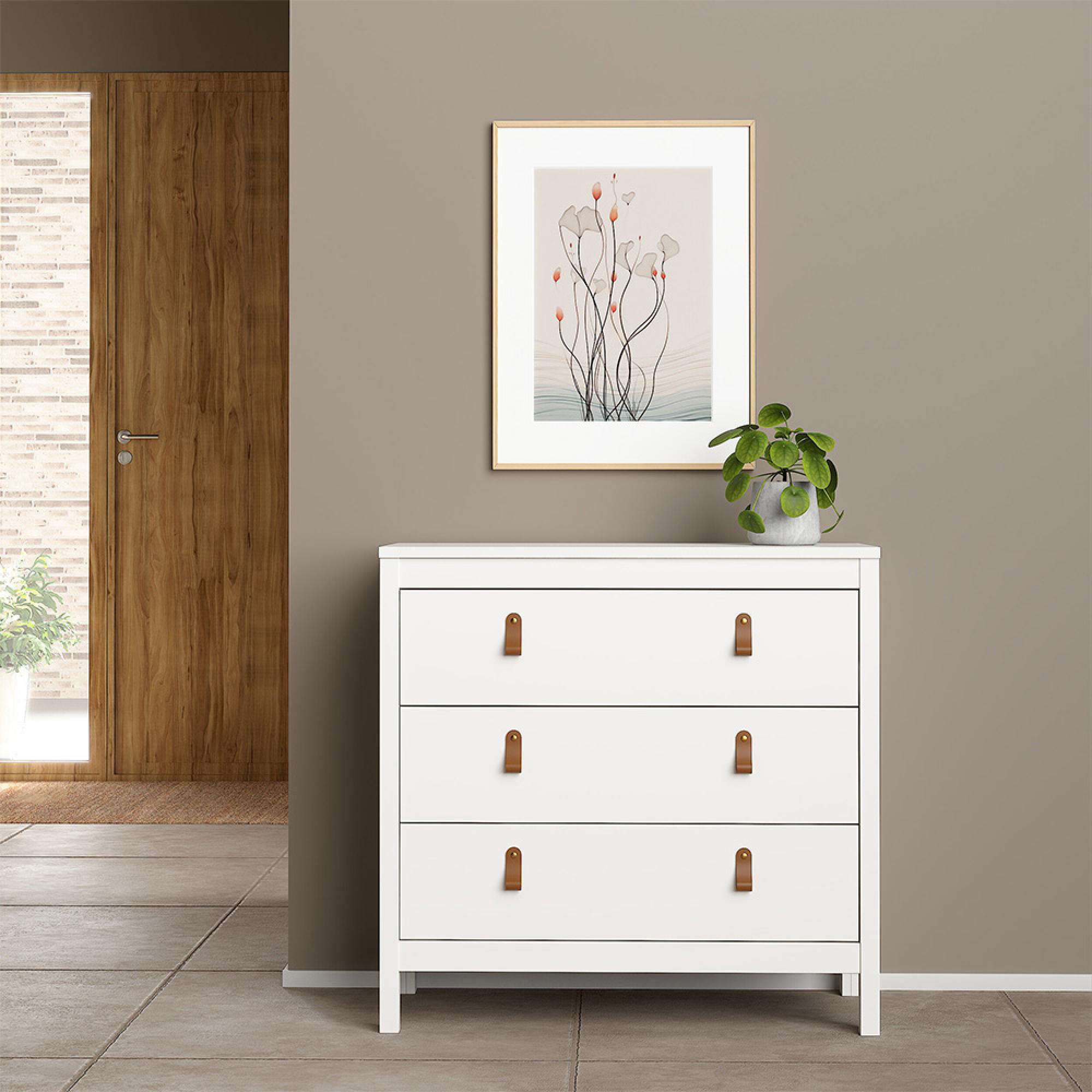 Barcelona Chest - 3 Drawer - Small - White