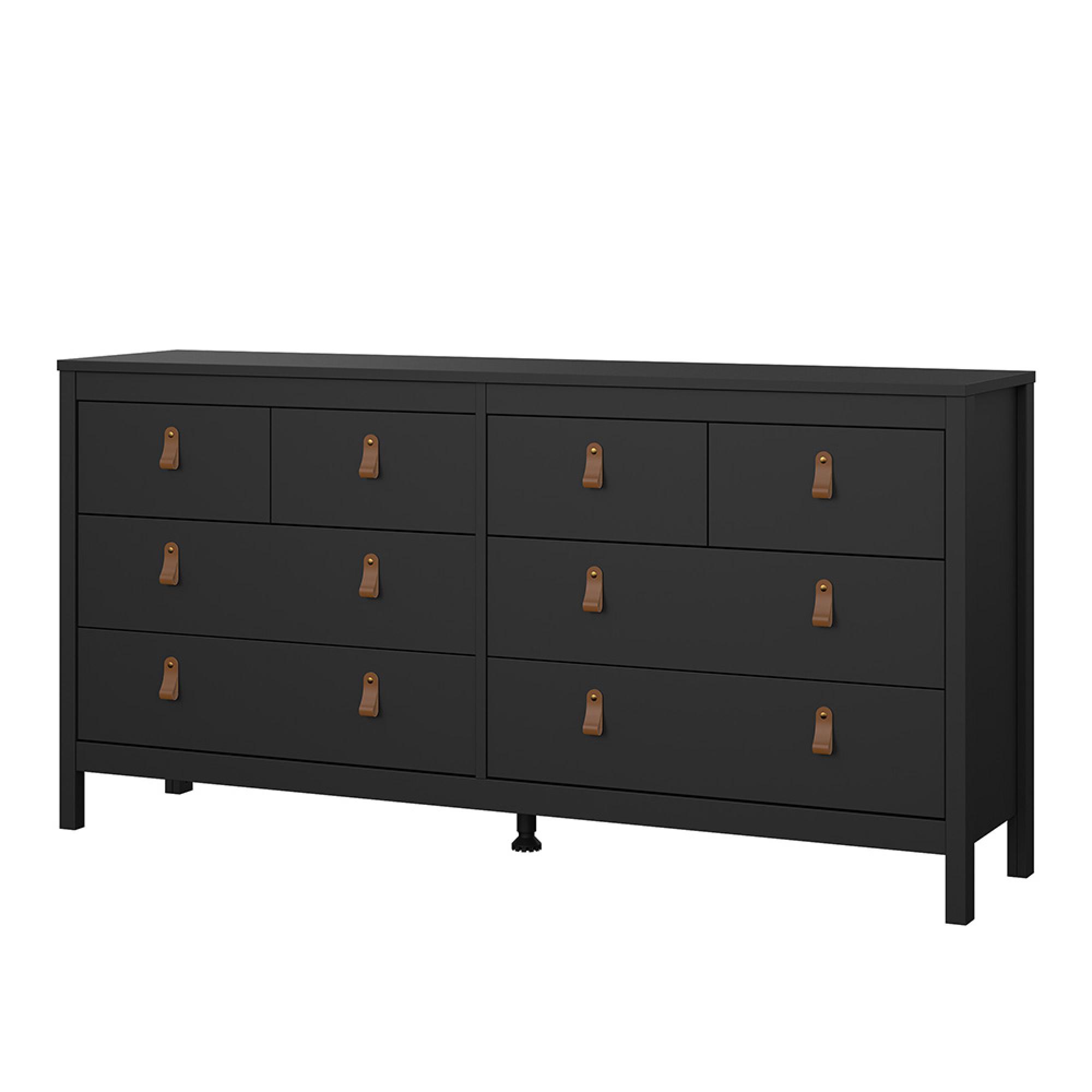 Barcelona Dresser - 8 Drawer - Wide - Black