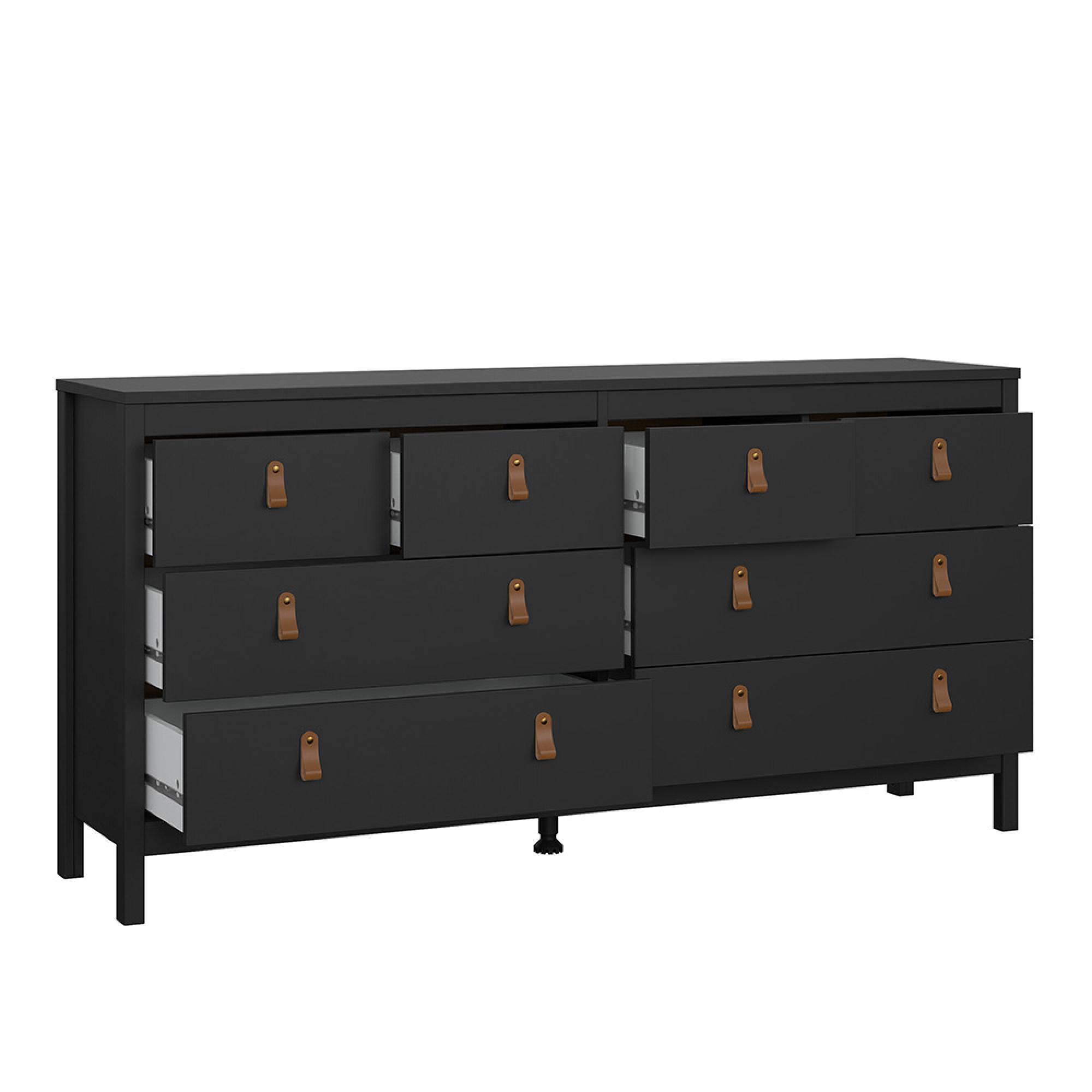 Barcelona Dresser - 8 Drawer - Wide - Black