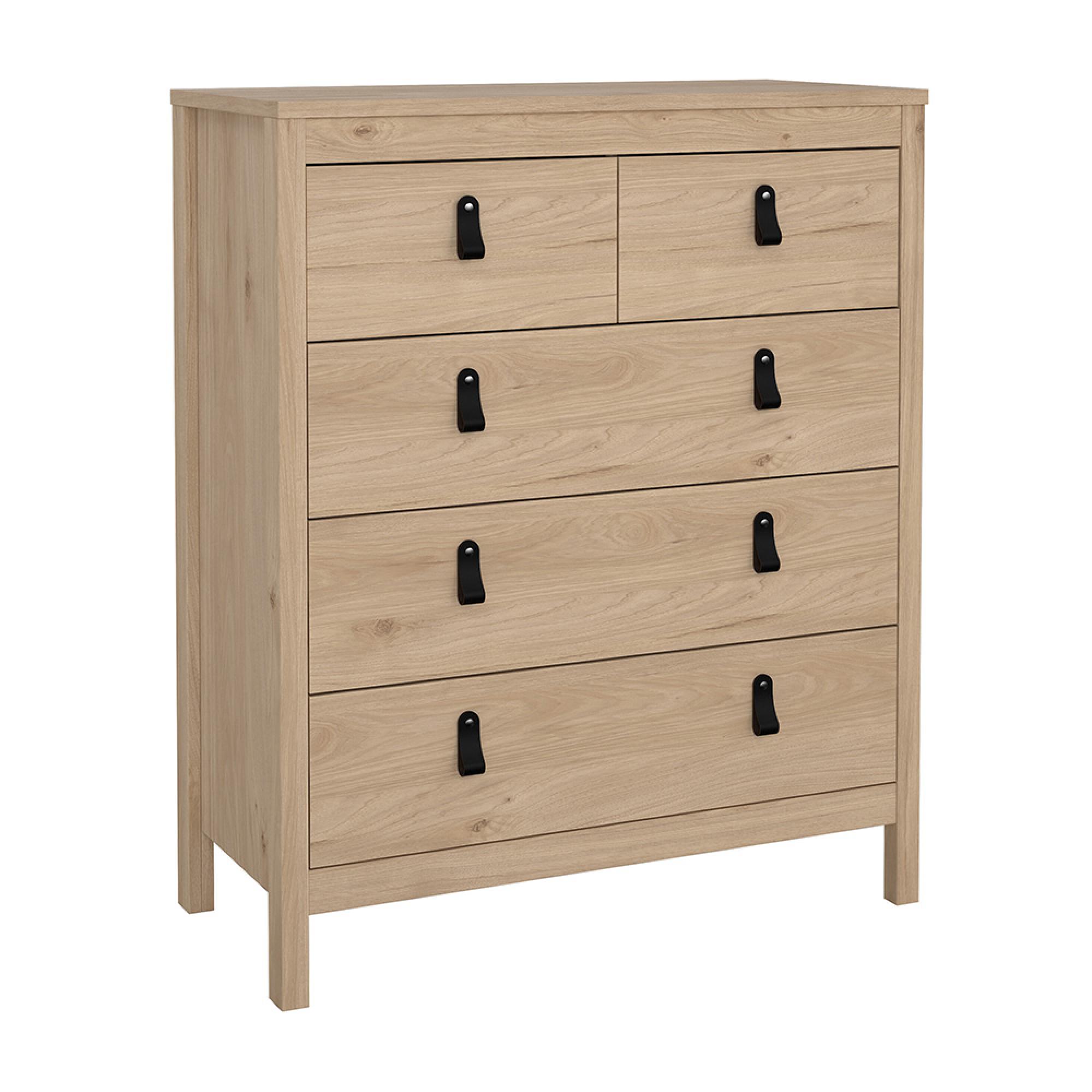 Barcelona Chest - 3+2 Drawer - Jackson Hickory Oak