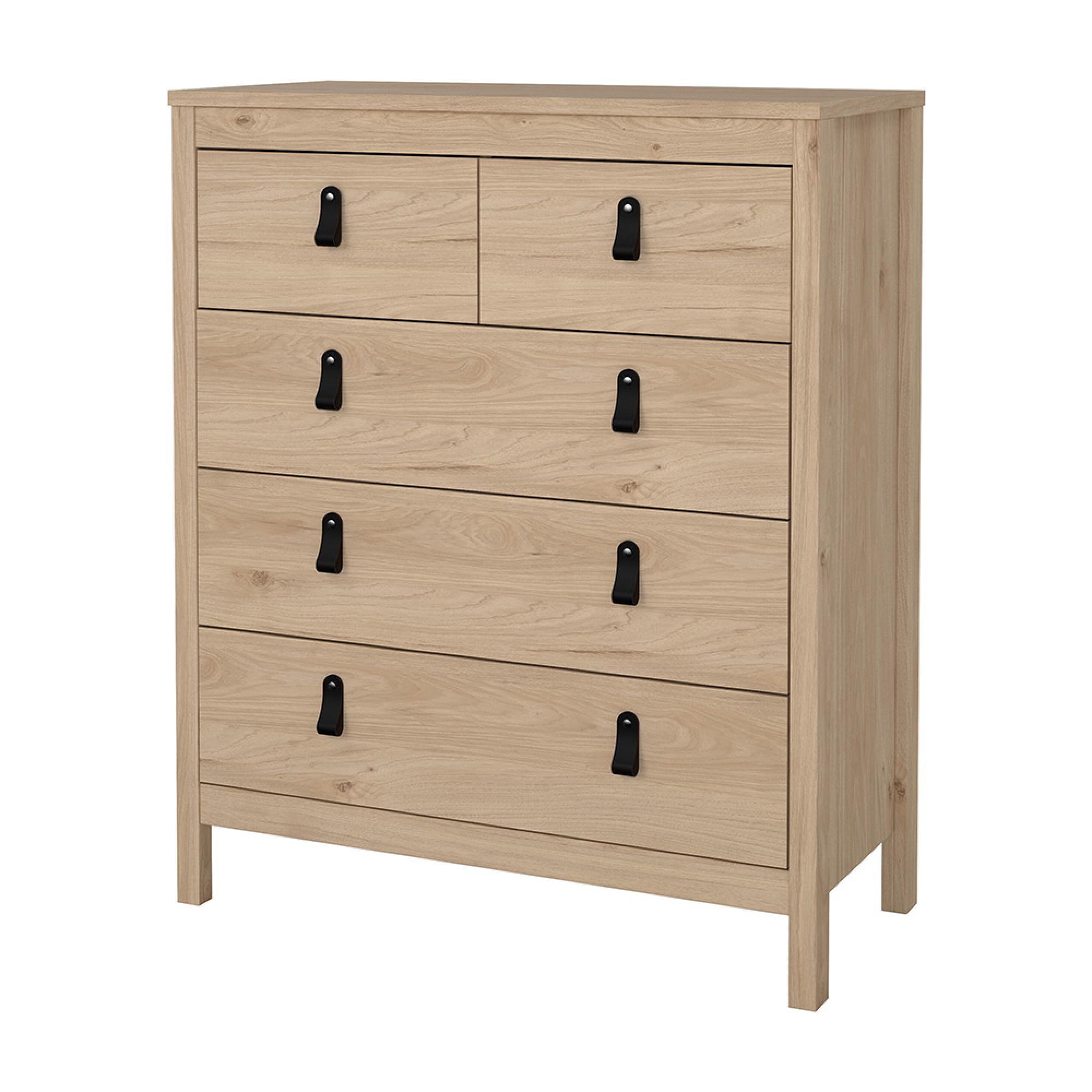Barcelona Chest - 3+2 Drawer - Jackson Hickory Oak