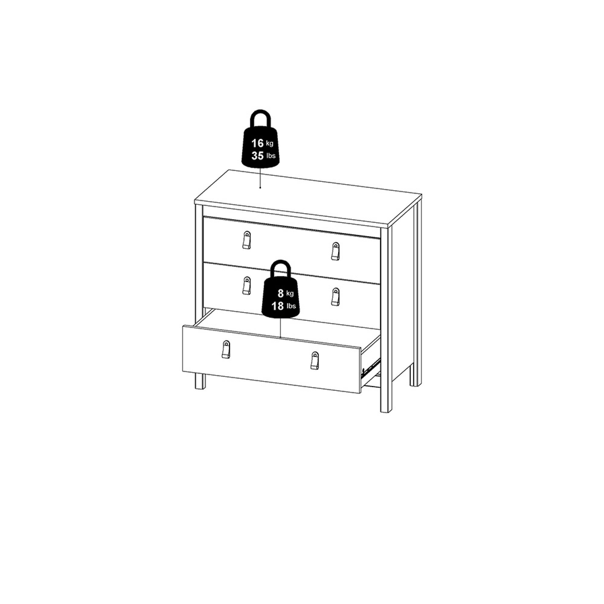 Barcelona Chest - 3 Drawer - Jackson Hickory Oak