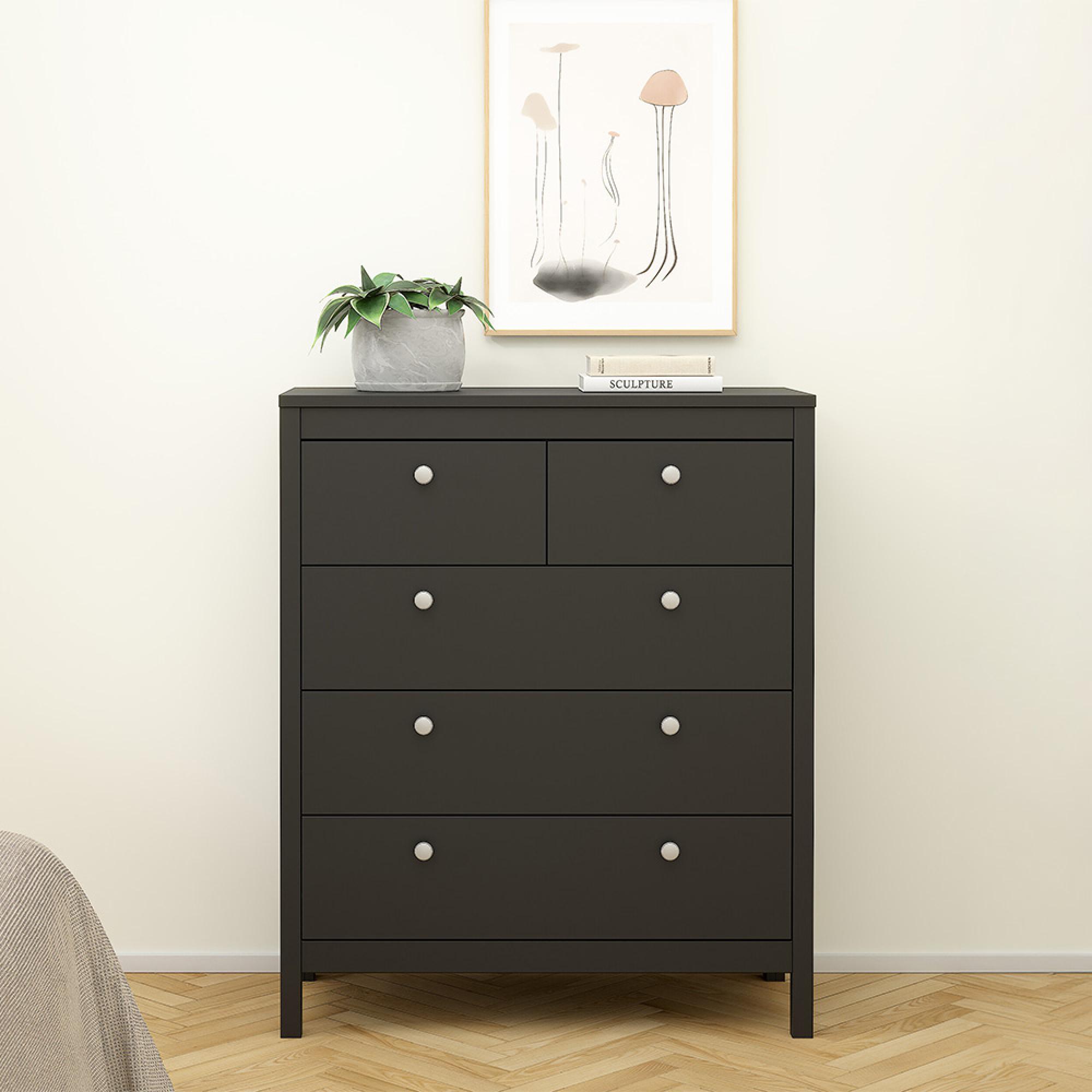 Madrid Chest - 3+2 Drawer - Black