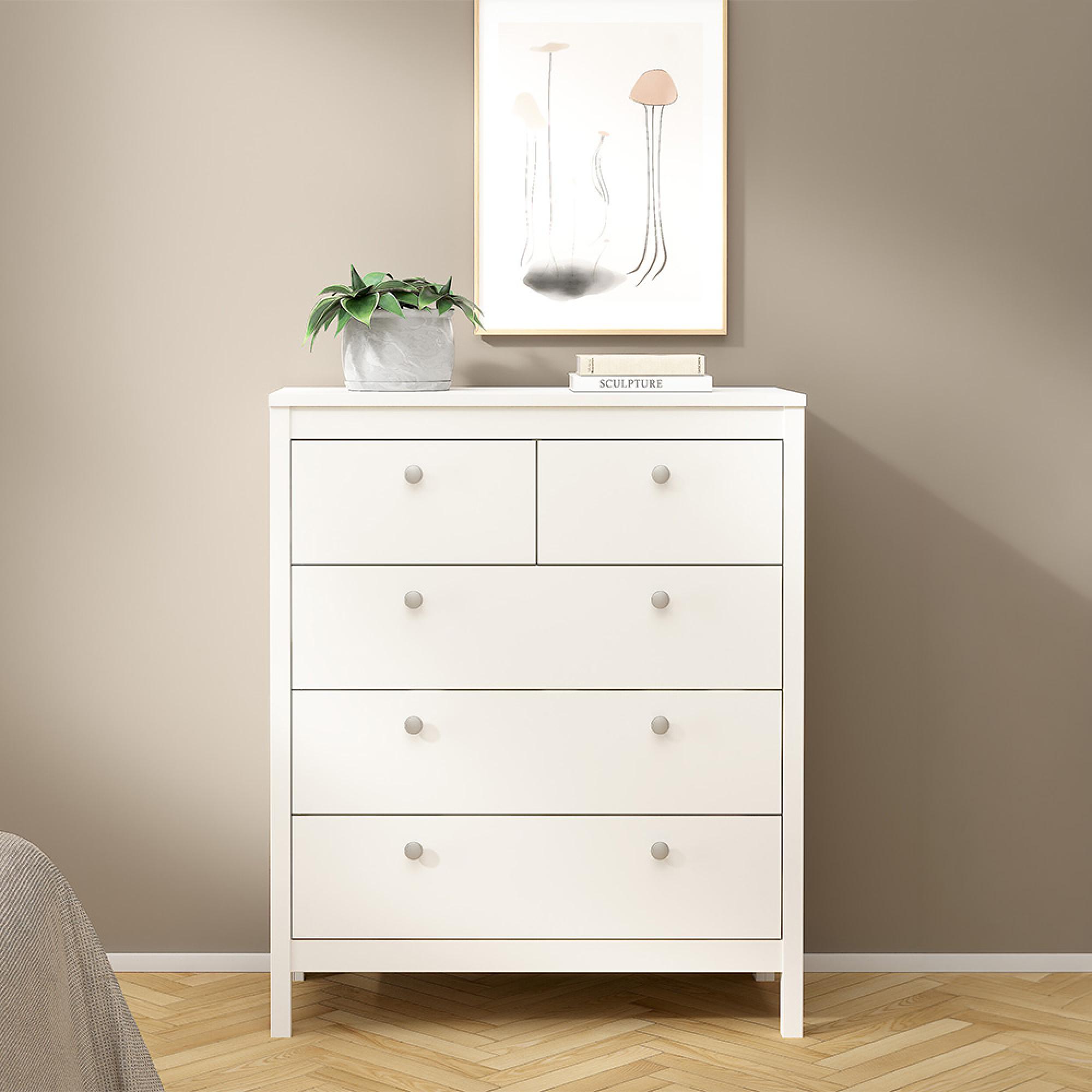 Madrid Chest - 3+2 Drawer - White