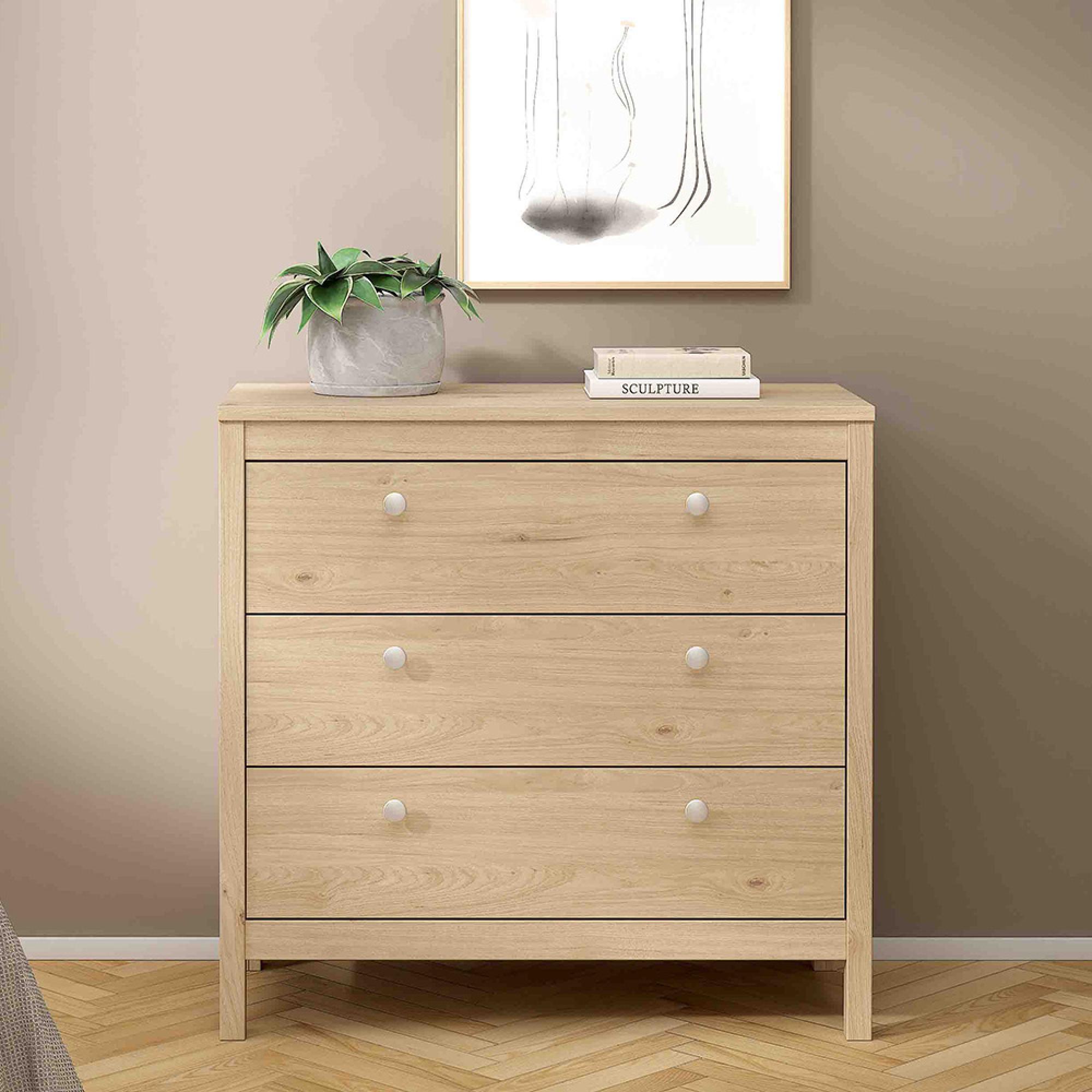Madrid Chest - 3 Drawer - Jackson Hickory Oak
