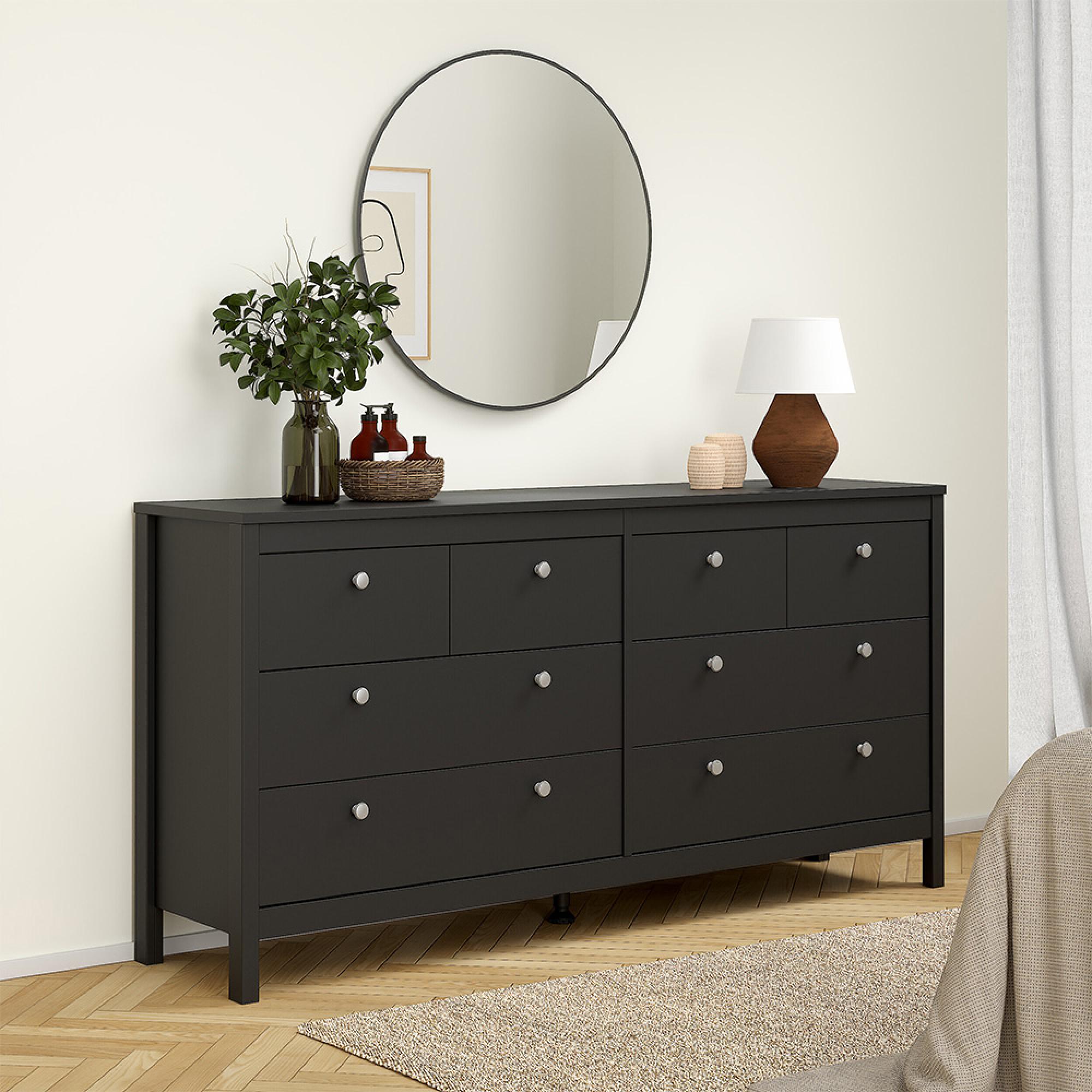 Madrid Dresser - 8 Drawer - Black