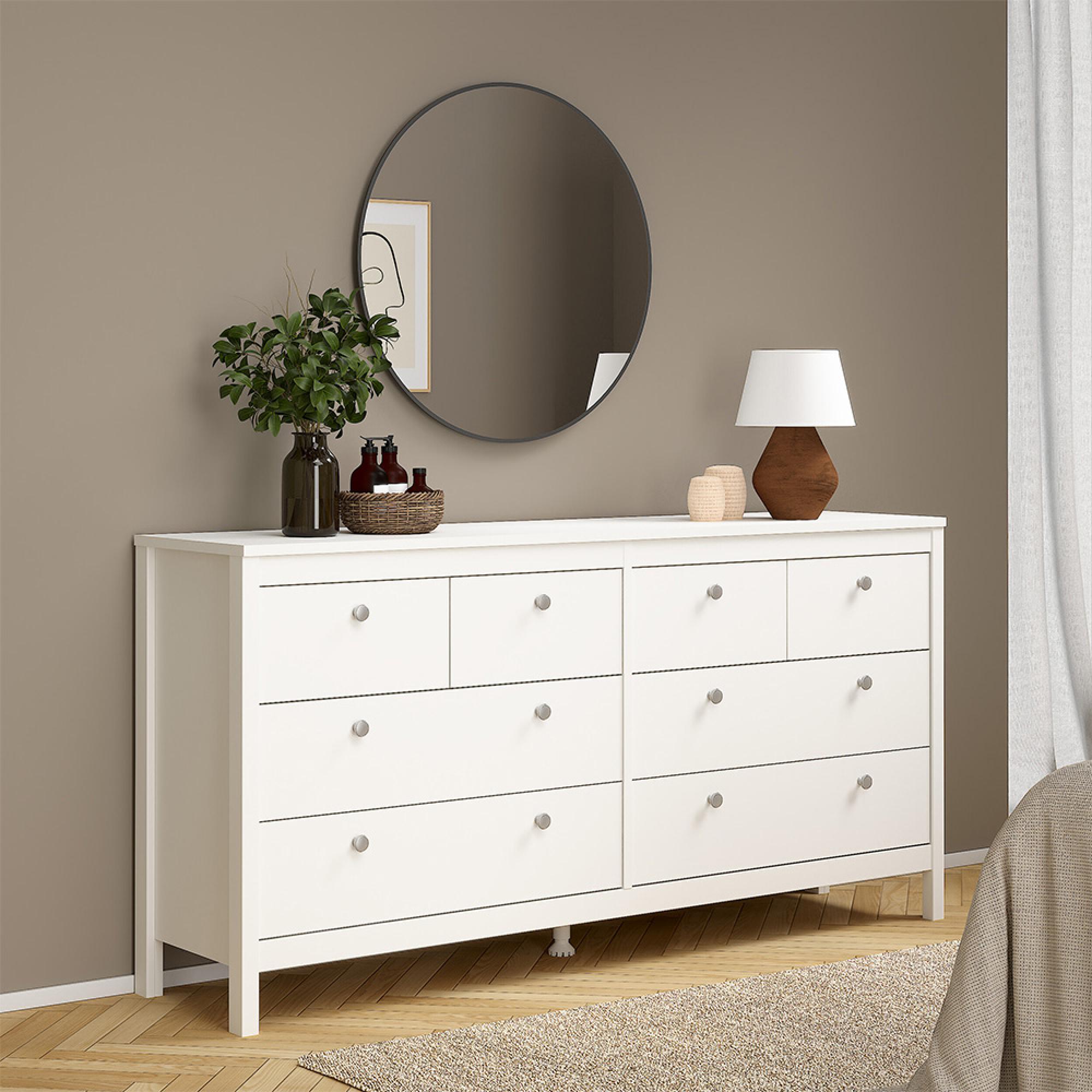 Madrid Dresser - 8 Drawer - Wide - White