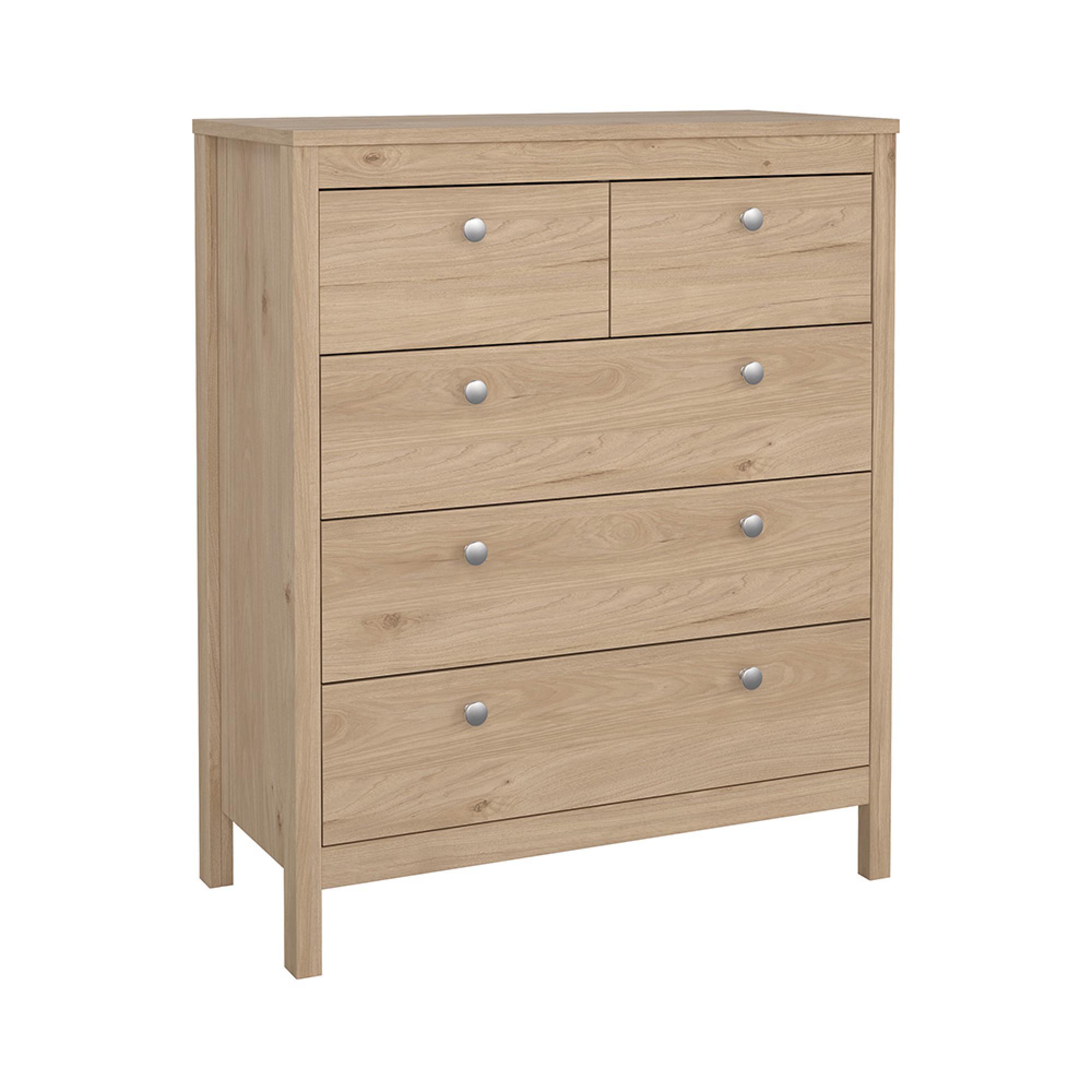 Madrid Chest - 3+2 Drawer - Jackson Hickory Oak