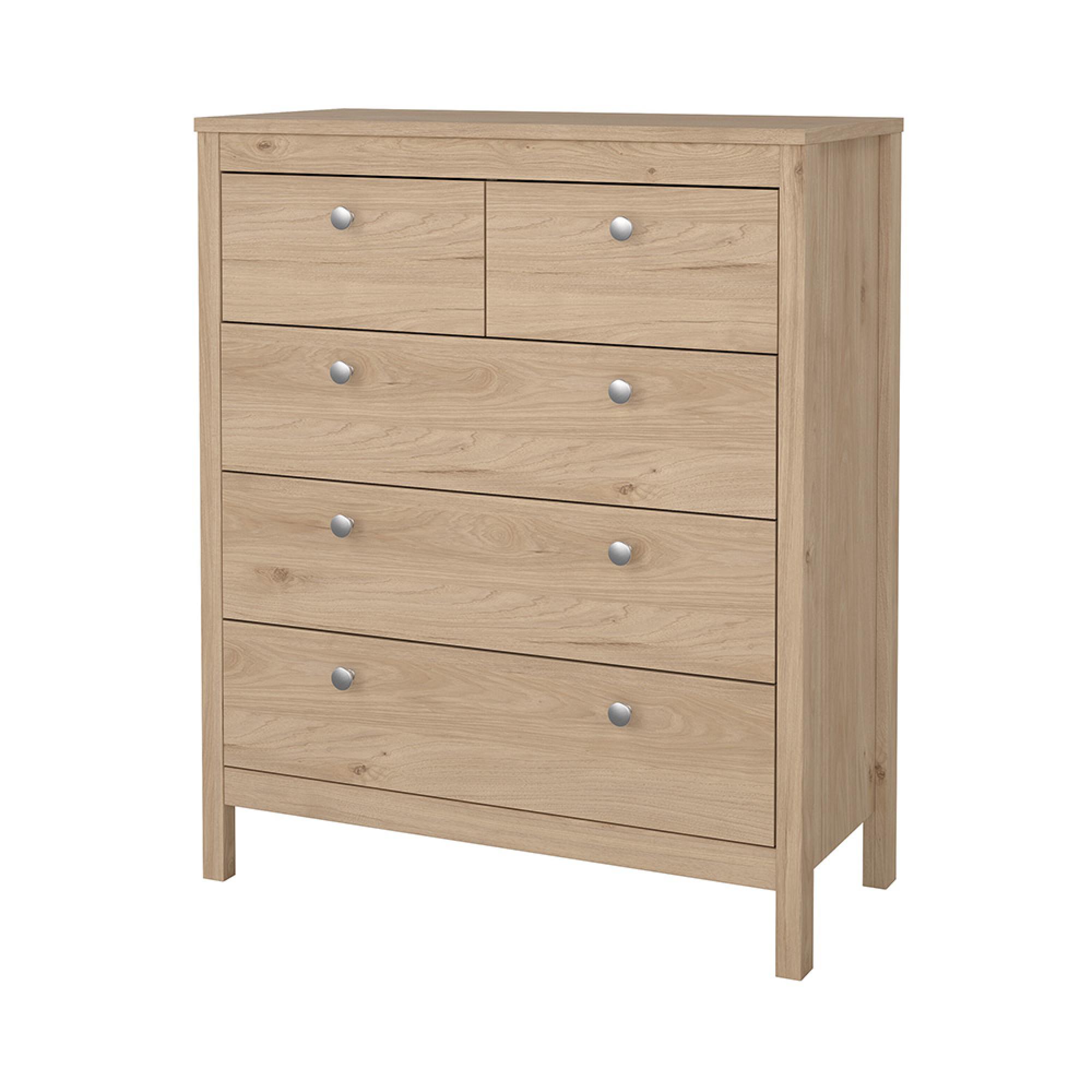 Madrid Chest - 3+2 Drawer - Jackson Hickory Oak