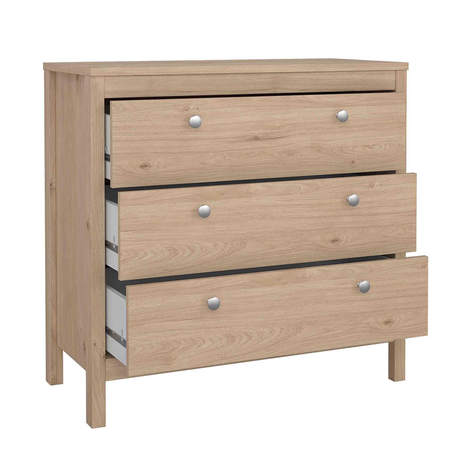 Madrid Chest - 3 Drawer - Jackson Hickory Oak