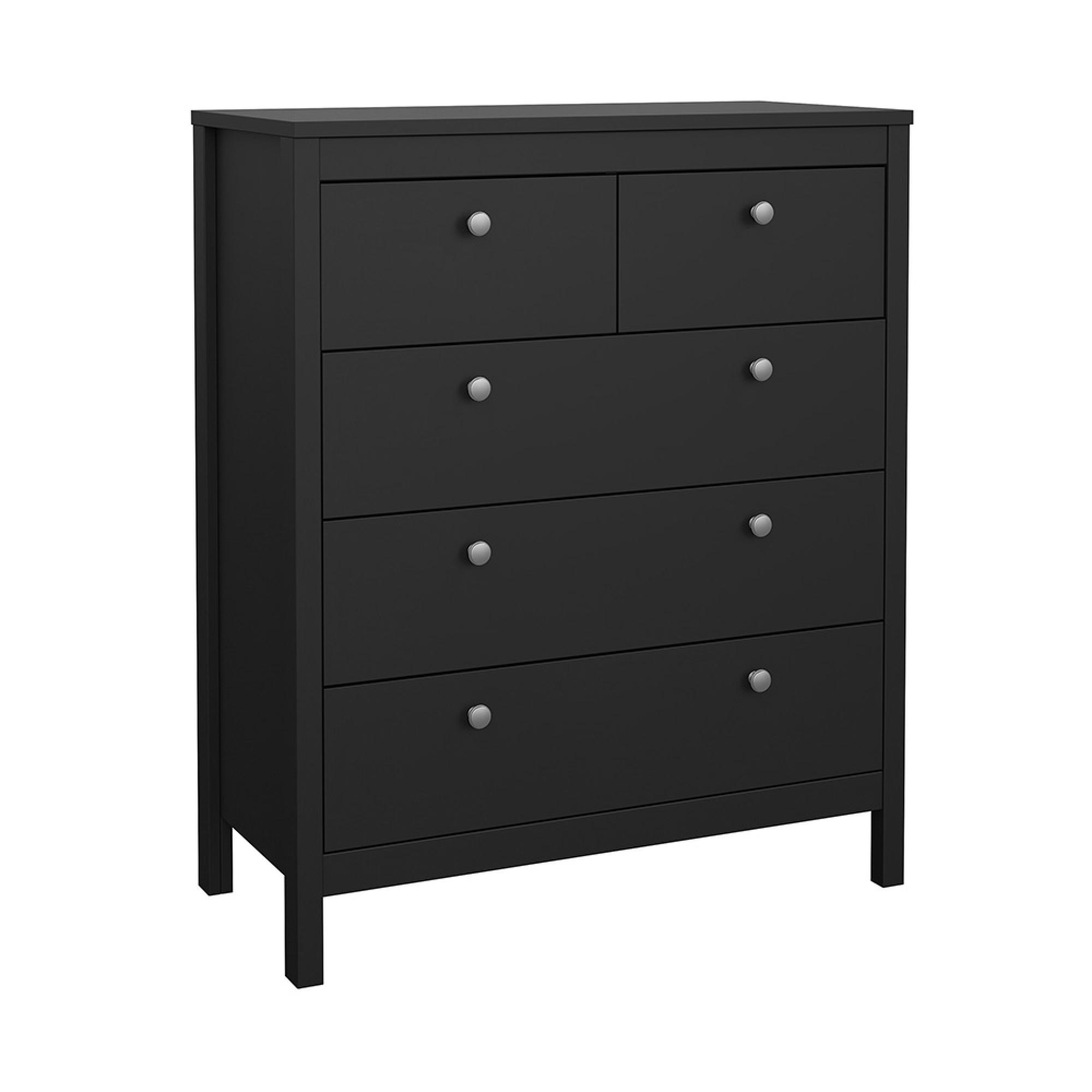 Madrid Chest - 3+2 Drawer - Black