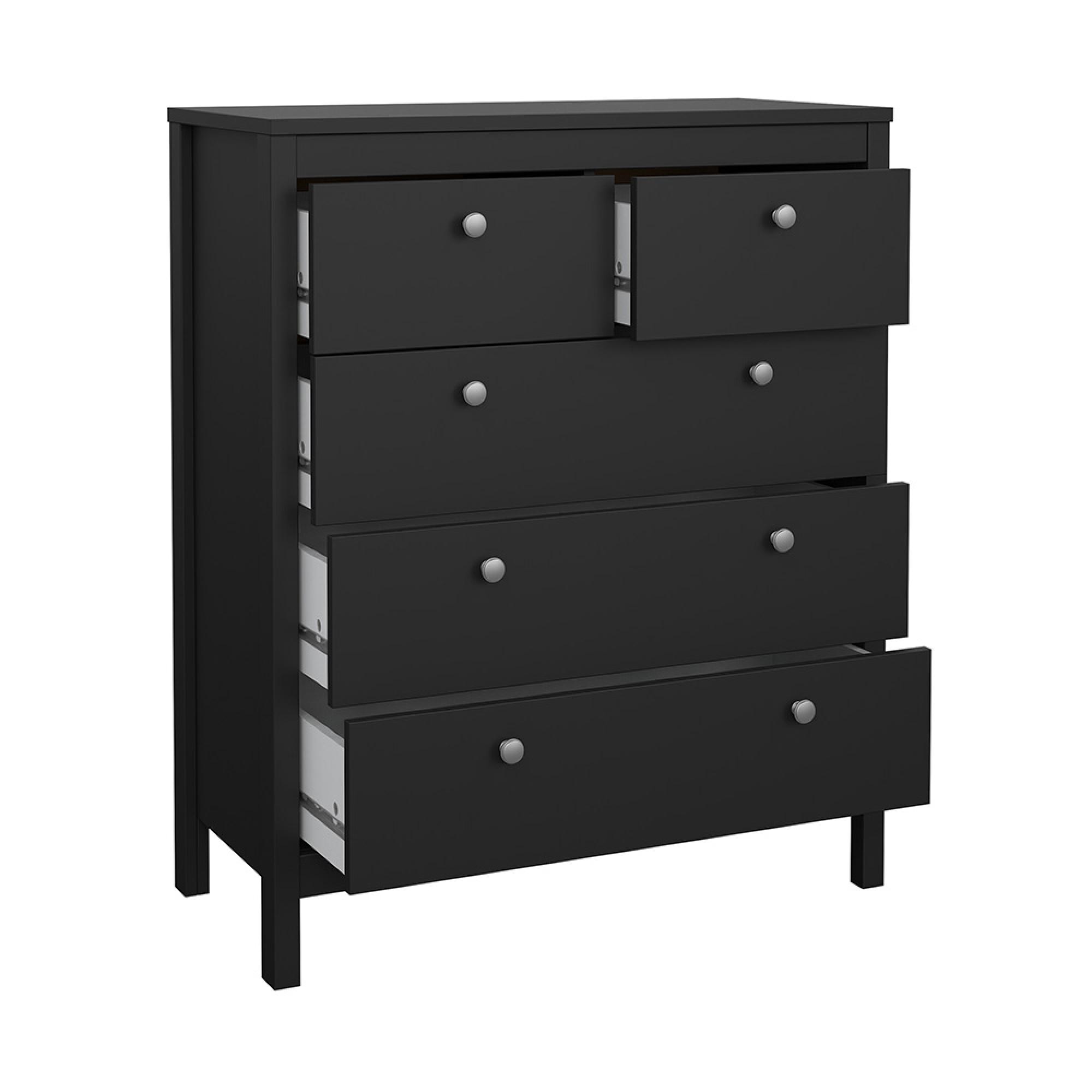 Madrid Chest - 3+2 Drawer - Black