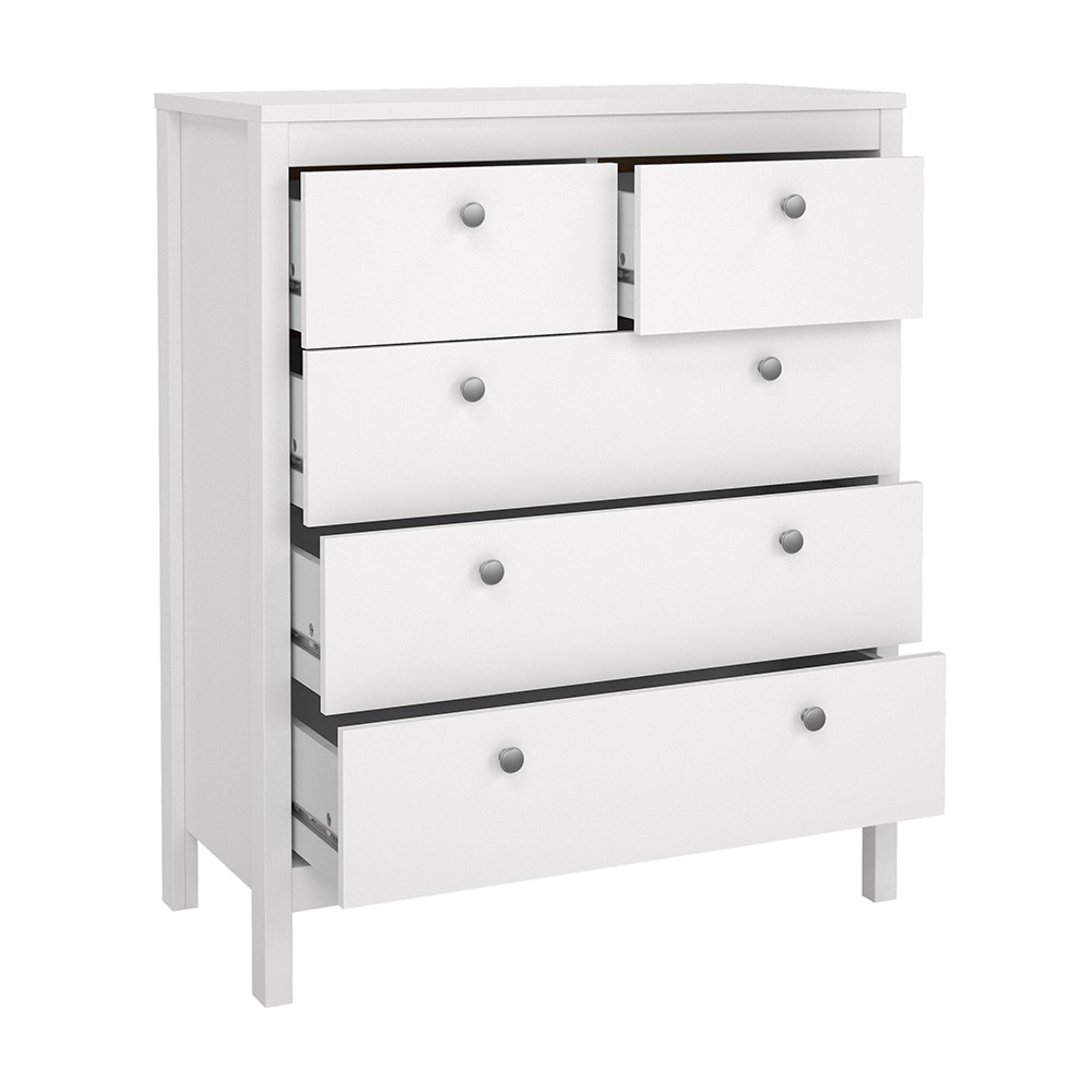 Madrid Chest - 3+2 Drawer - White