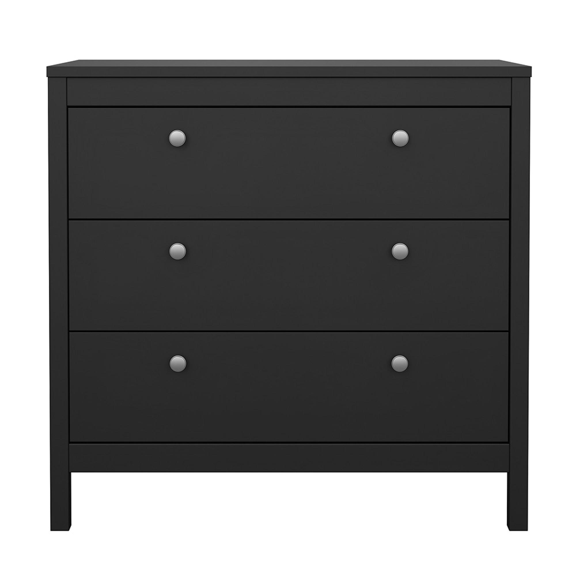 Madrid Chest - 3 Drawer - Small - Black