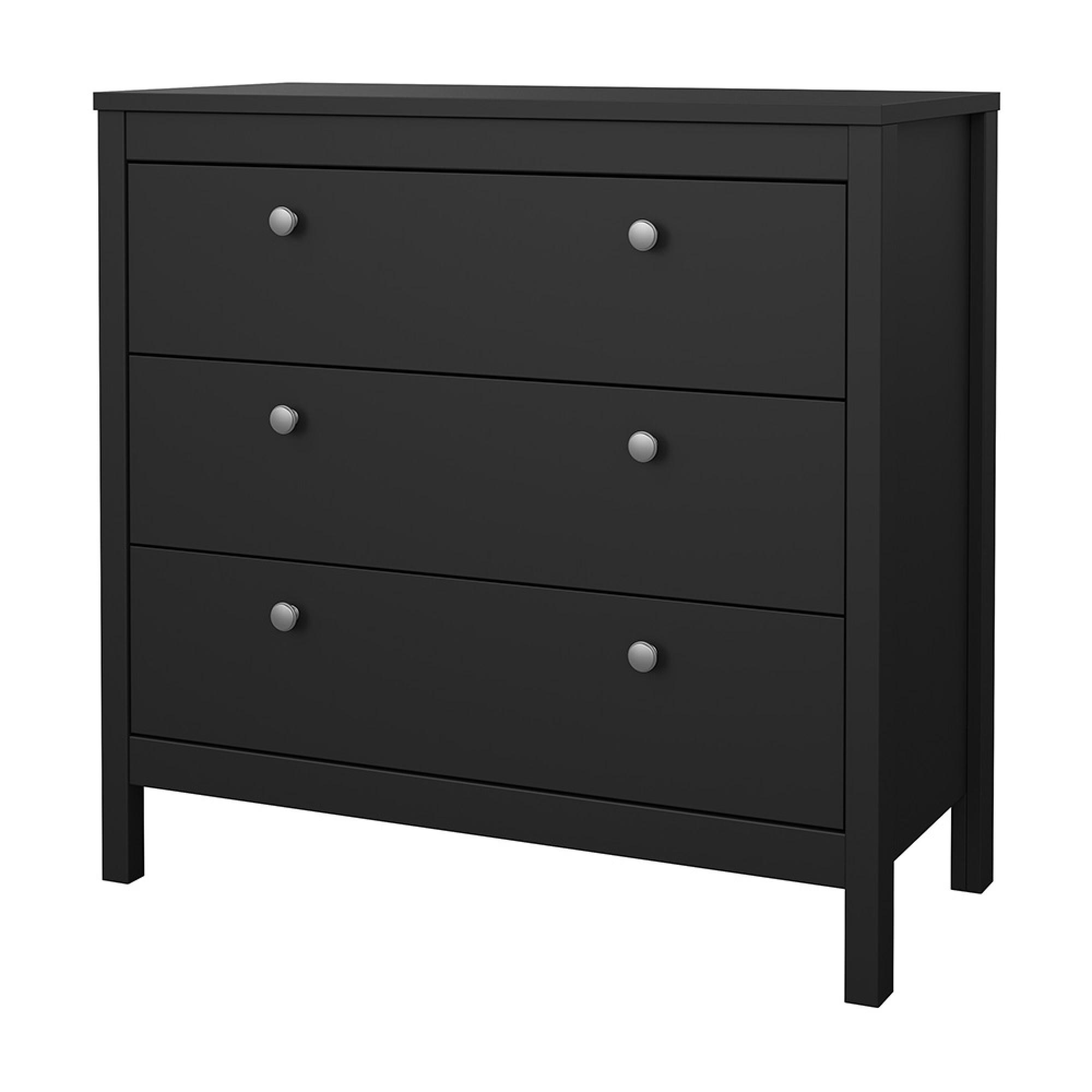 Madrid Chest - 3 Drawer - Small - Black