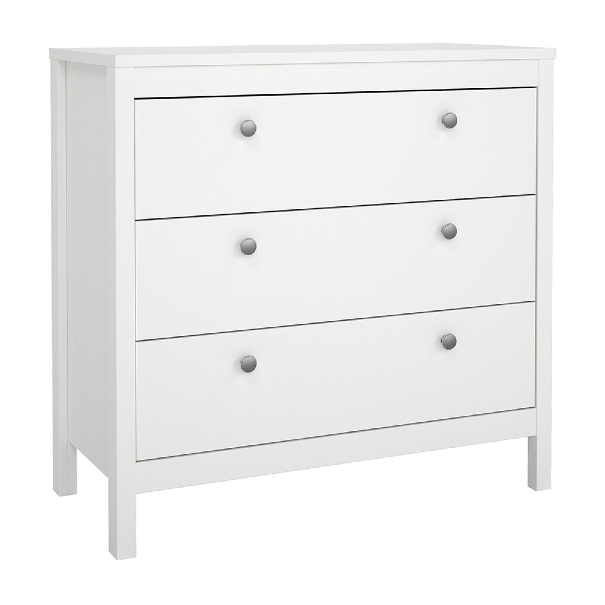 Madrid Chest - 3 Drawer - Small - White