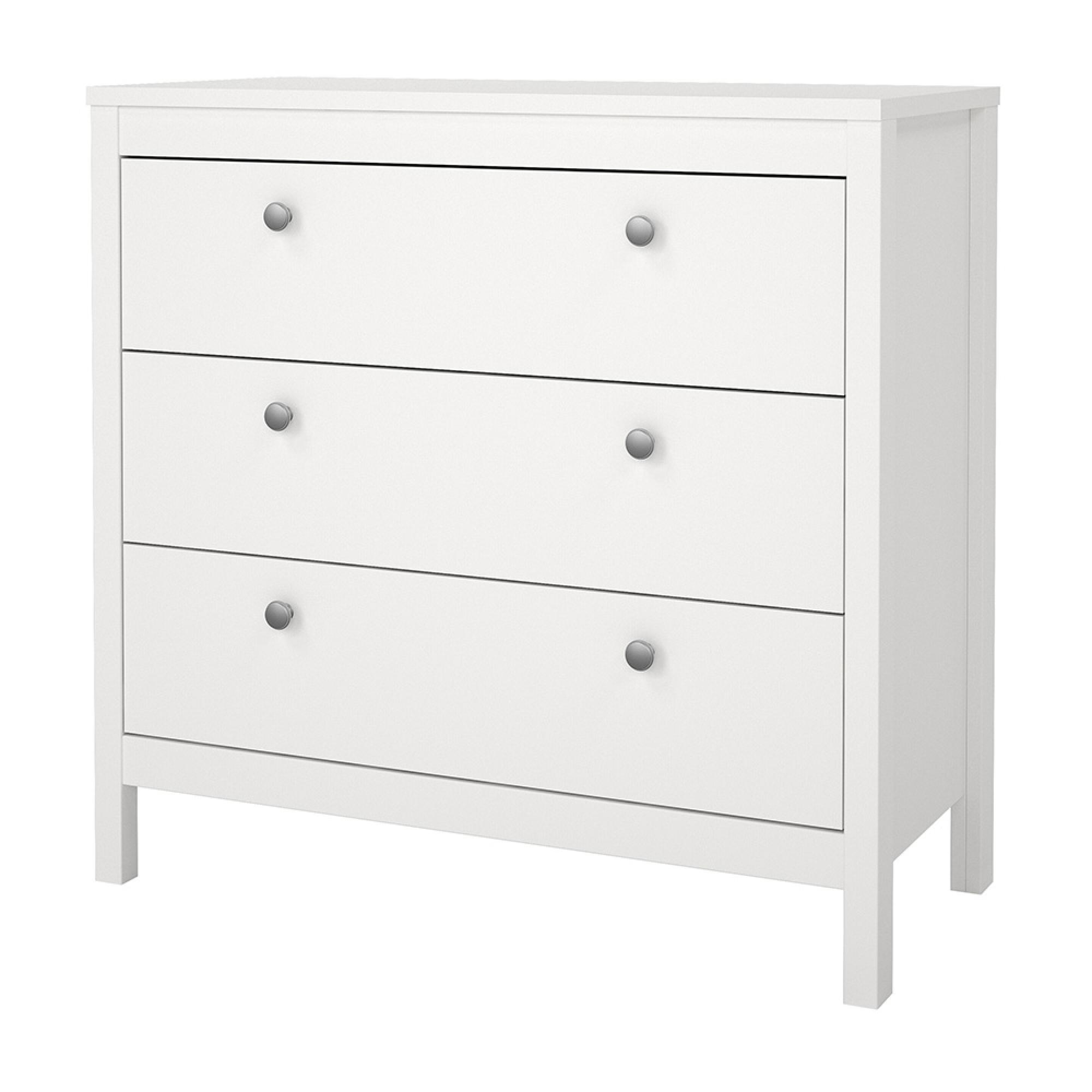 Madrid Chest - 3 Drawer - Small - White