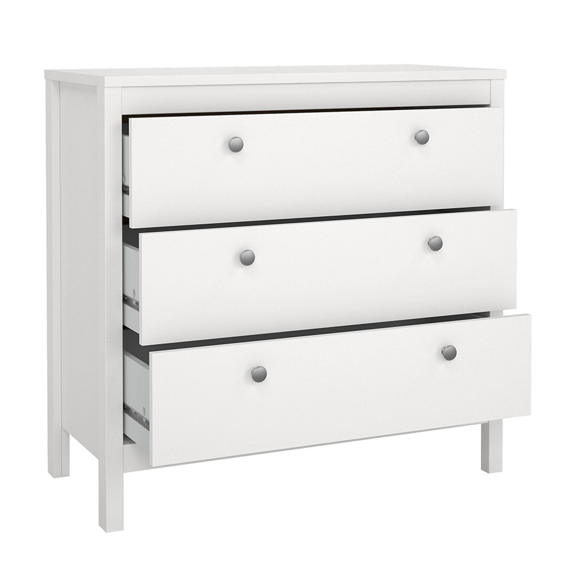 Madrid Chest - 3 Drawer - Small - White