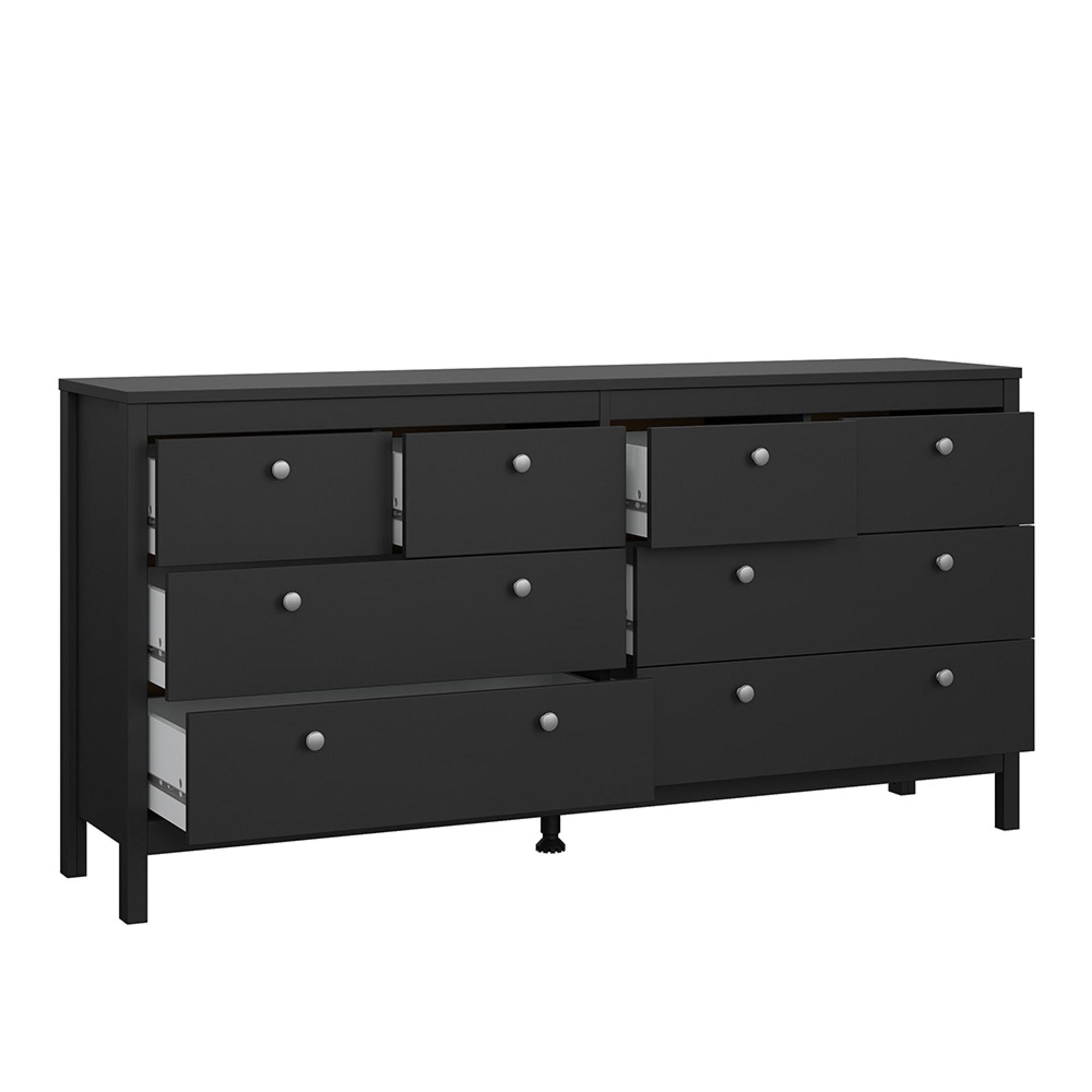 Madrid Dresser - 8 Drawer - Black