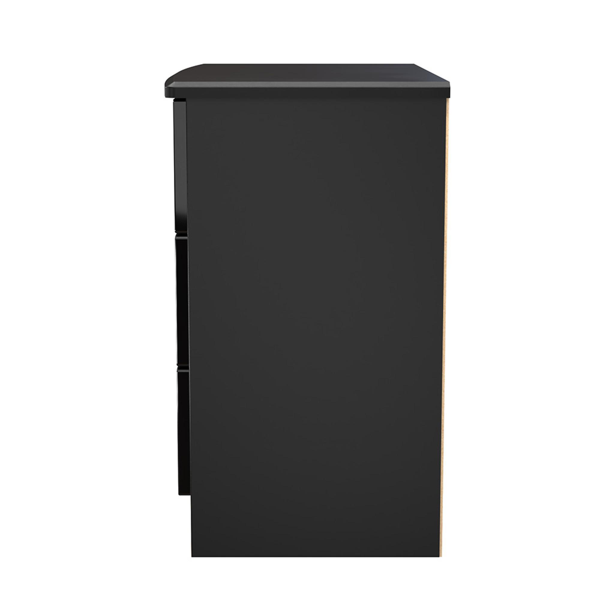 Camden Chest - 3 Drawer - Small - Black Gloss