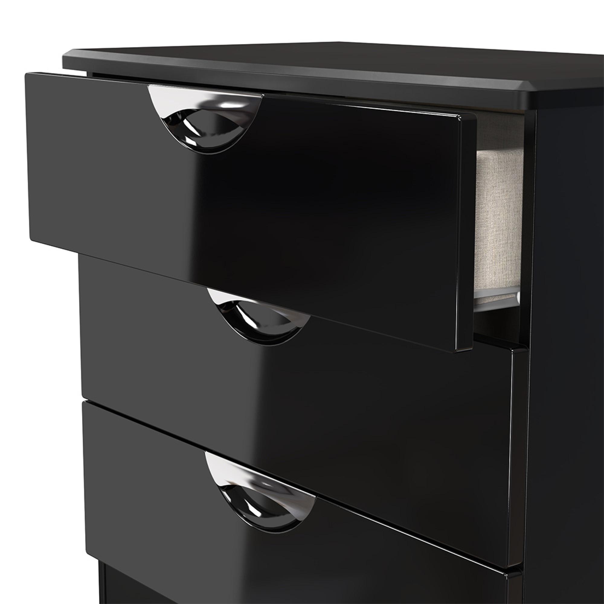 Camden Chest - 3 Drawer - Small - Black Gloss