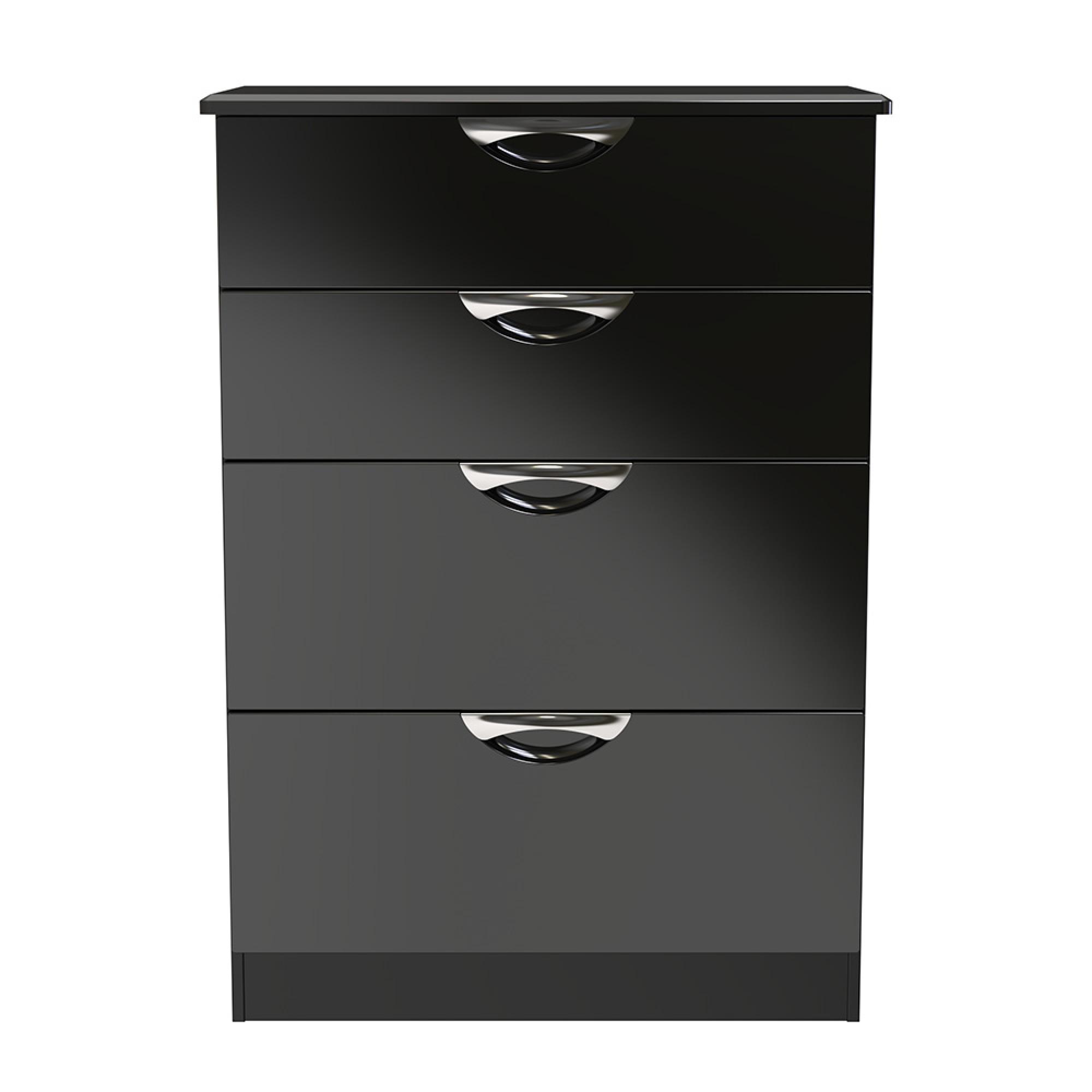 Camden Chest - 4 Drawer - Deep - Black Gloss