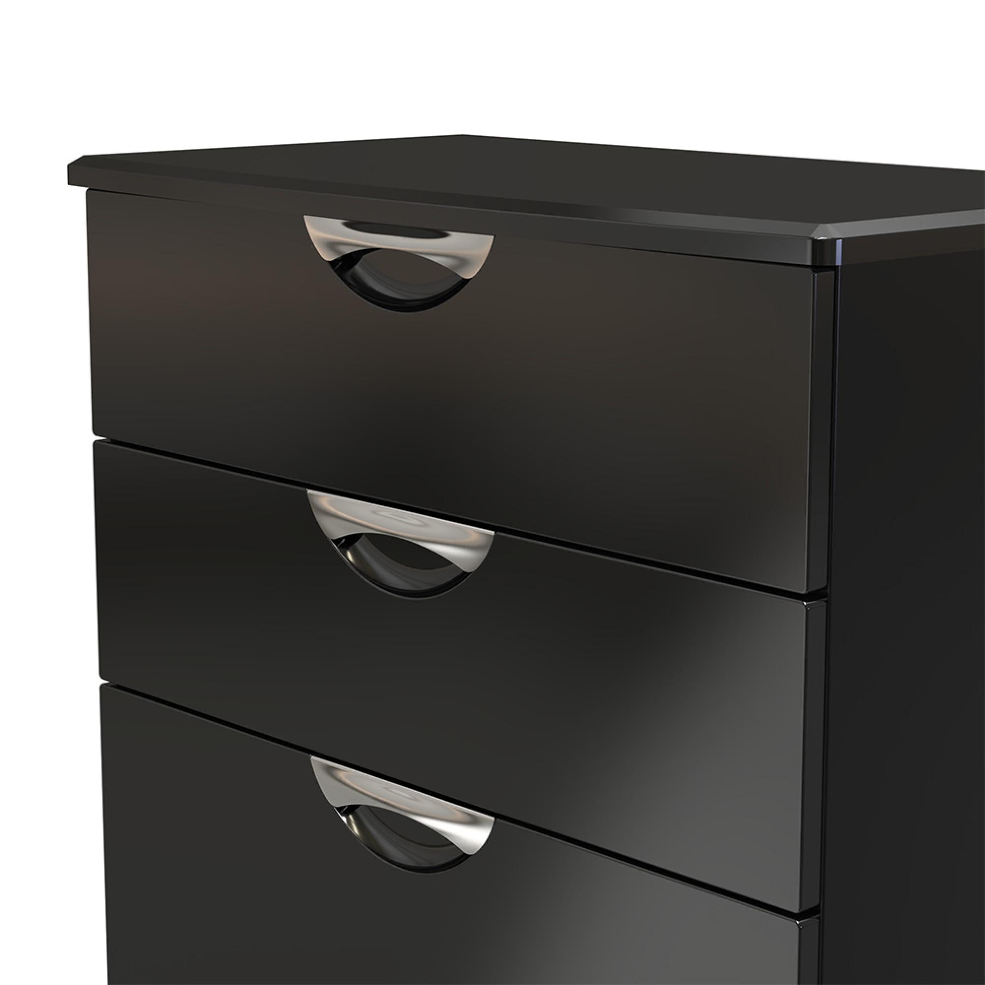 Camden Chest - 4 Drawer - Deep - Black Gloss